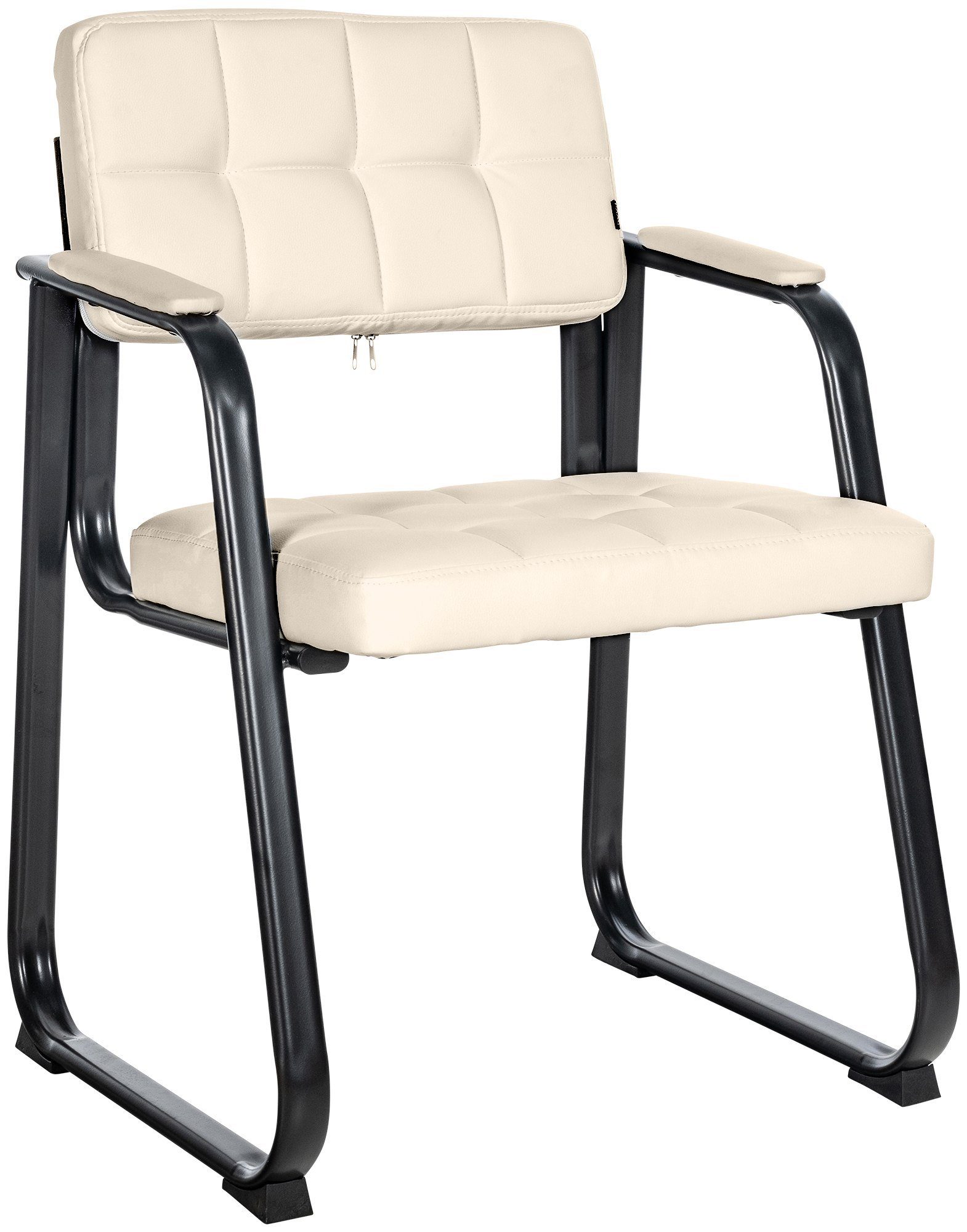CLP Besucherstuhl Canada, Kunstleder-Bezug, schwarzes Metallgestell günstig online kaufen