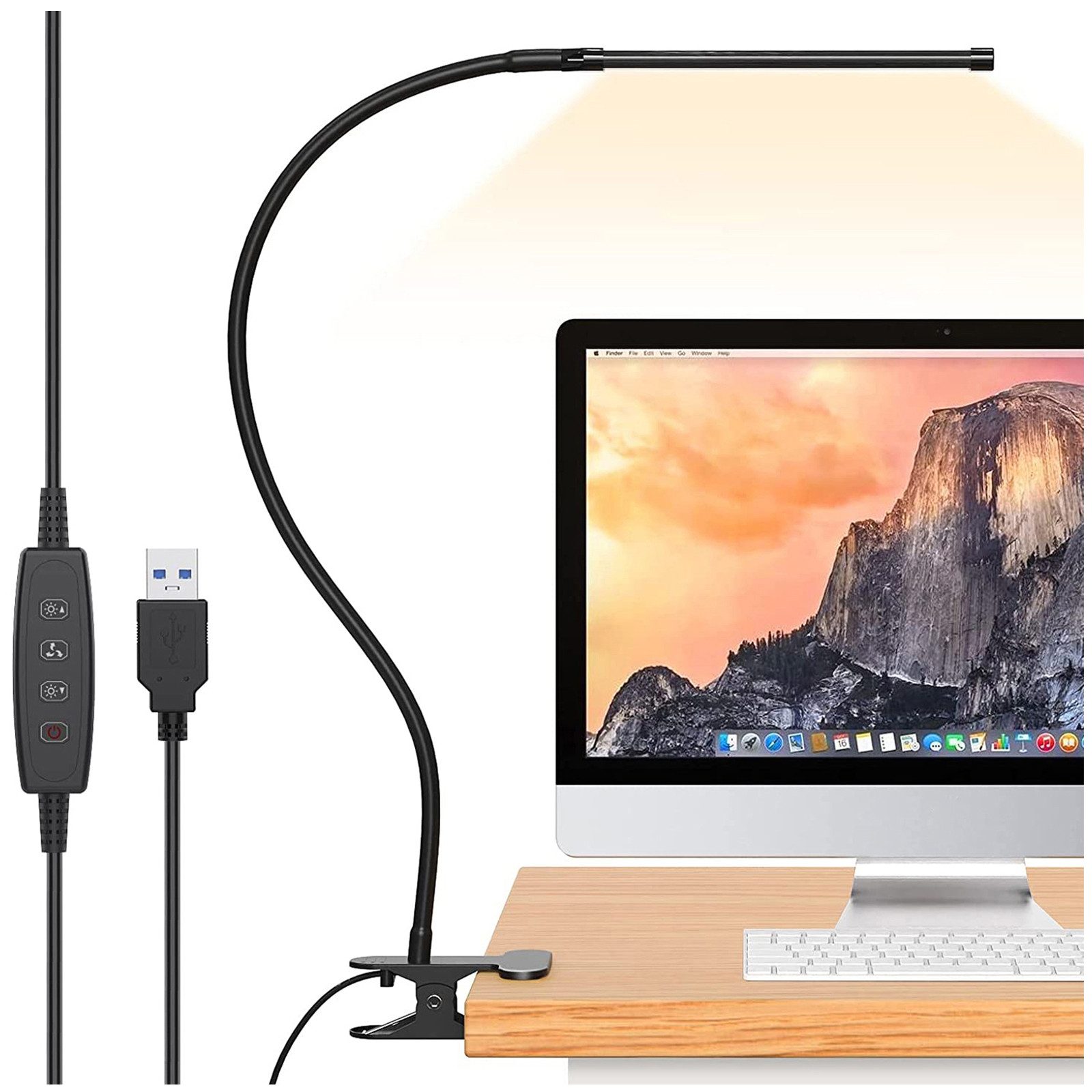 Qualra LED Leselampe Schreibtischlampe Klemmbar 3 Farbmodi 10 Helligkeit Sc günstig online kaufen