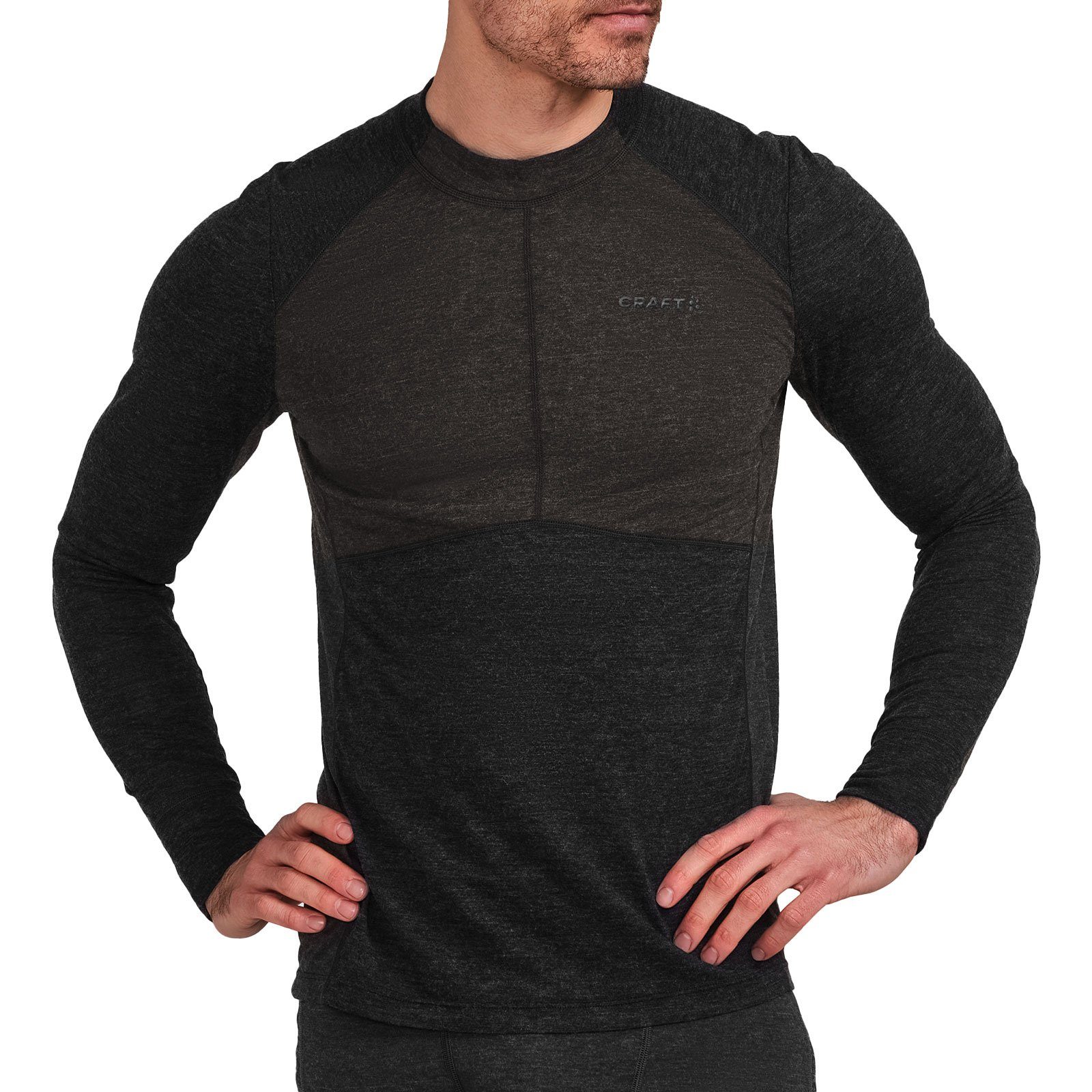 Craft Thermounterhemd Core Wool Mix 999992 Set mit + slate Markenschriftzug / black Hose) (Oberteil