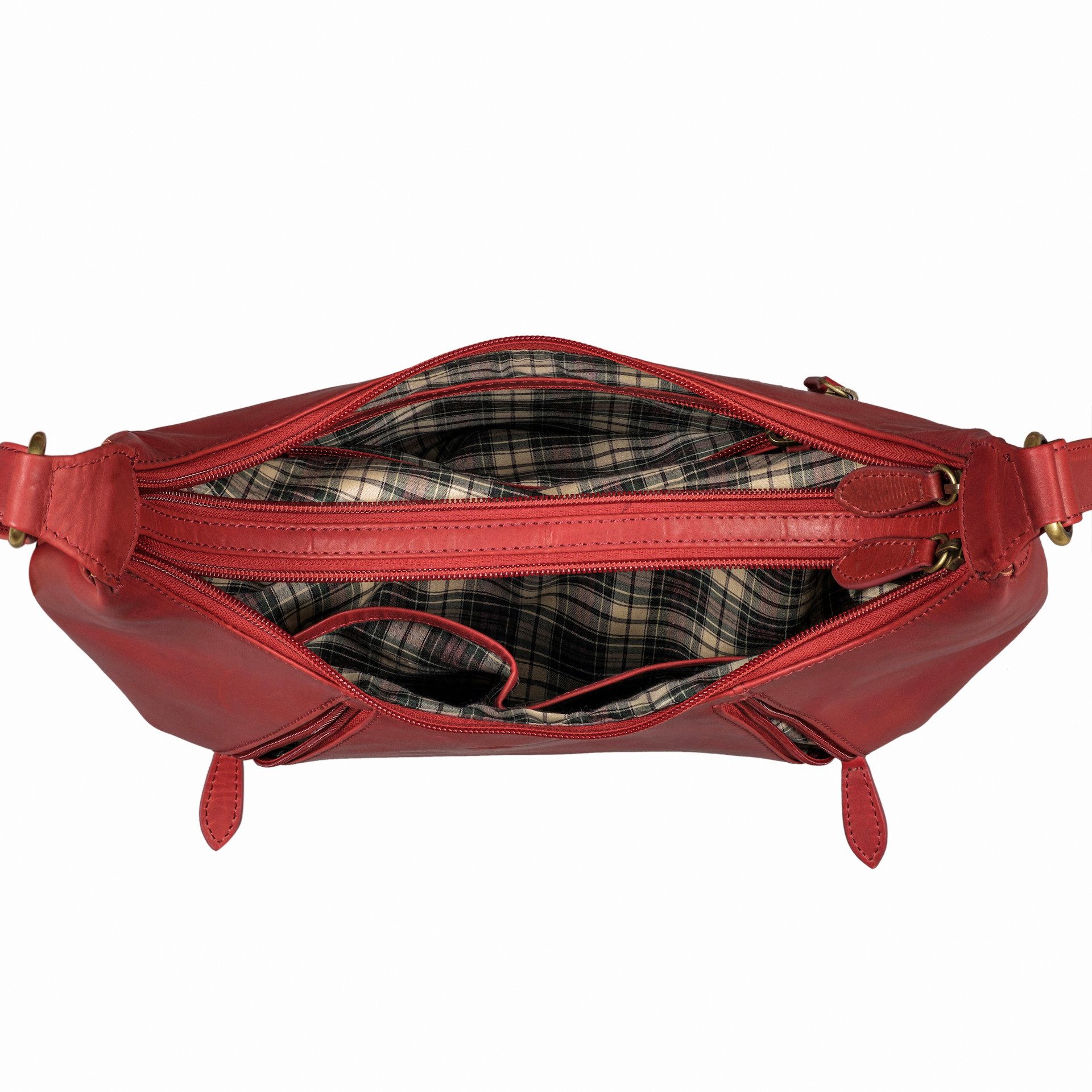 Benthill Umhängetasche Damen Echt Leder Handtasche Damentasche Umhängetasche Vintage Frauen, Reißverschlussfach – Bild 4 von 5