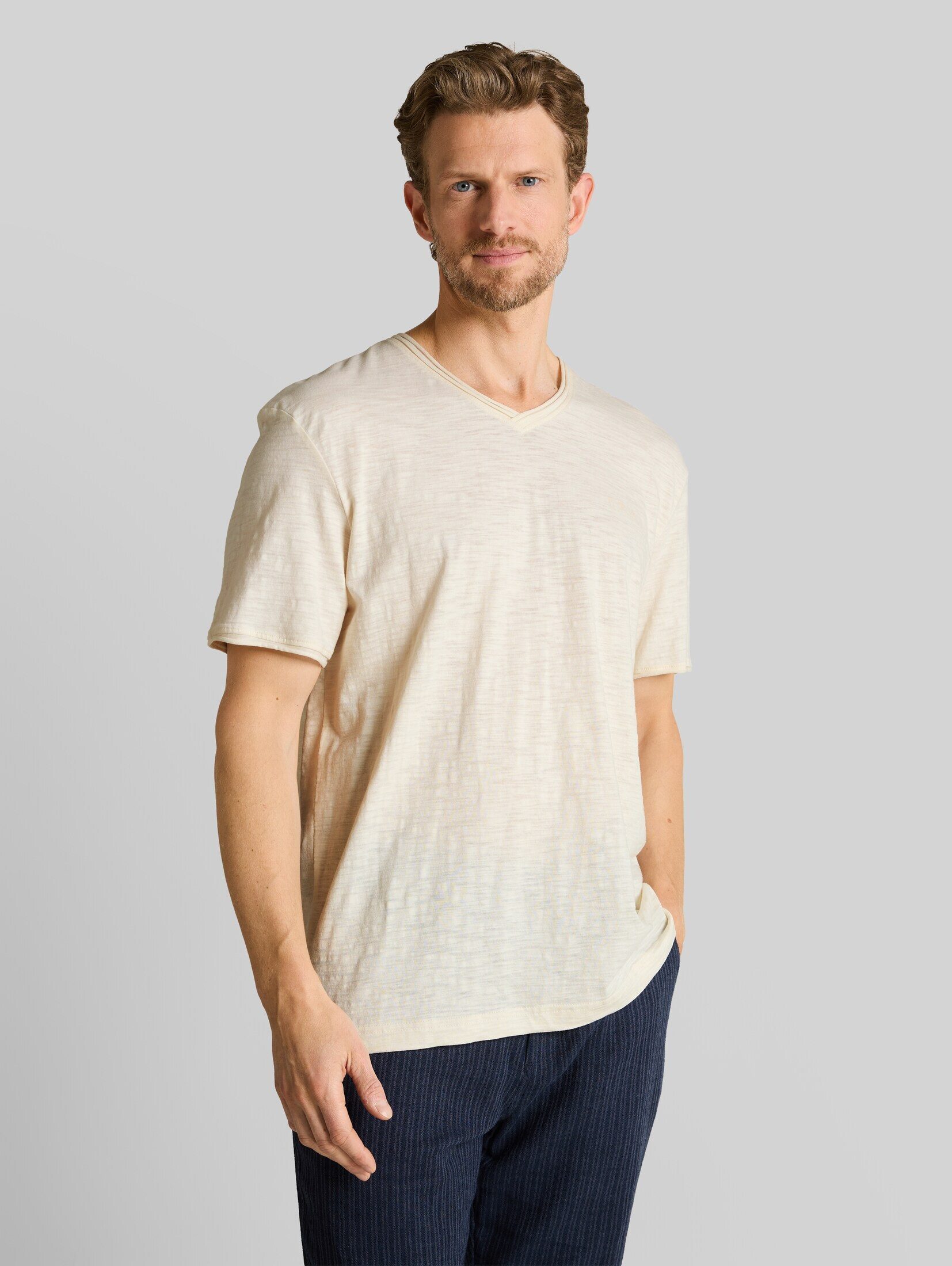 TOM TAILOR T-Shirt T-Shirt T-Shirt mit V-Ausschnitt
