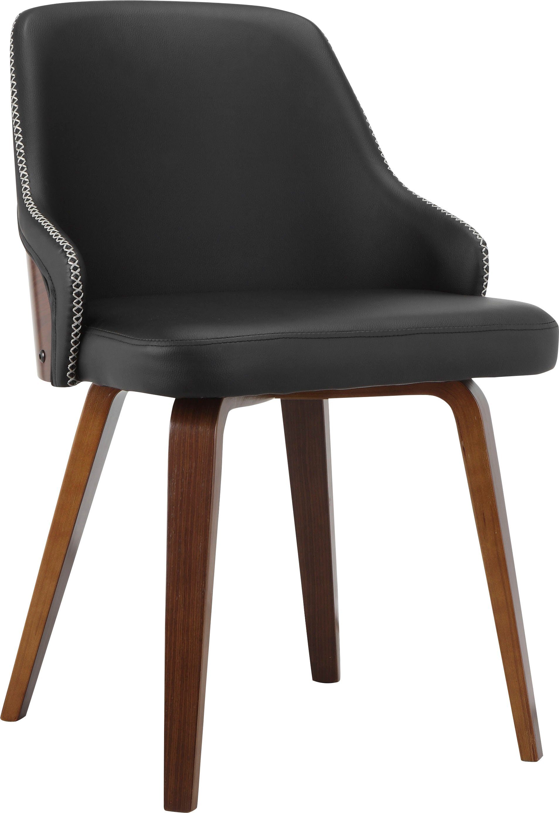 INOSIGN Esszimmerstuhl Bojan (2 St), pflegeleichtes Kunstleder, Sitz- und Rücken gepolstert, Sitzhöhe 47 cm schwarz | schwarz