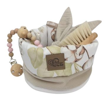 Babymajawelt Aufbewahrungskorb Stoff Körbchen Cotton Velvet beige -101723- Stoffkorb (1 St., 1 Korb im Schachtel), Waschbar, vielseitig einsetzbar, Pflegeleicht, Hand-Made in EU