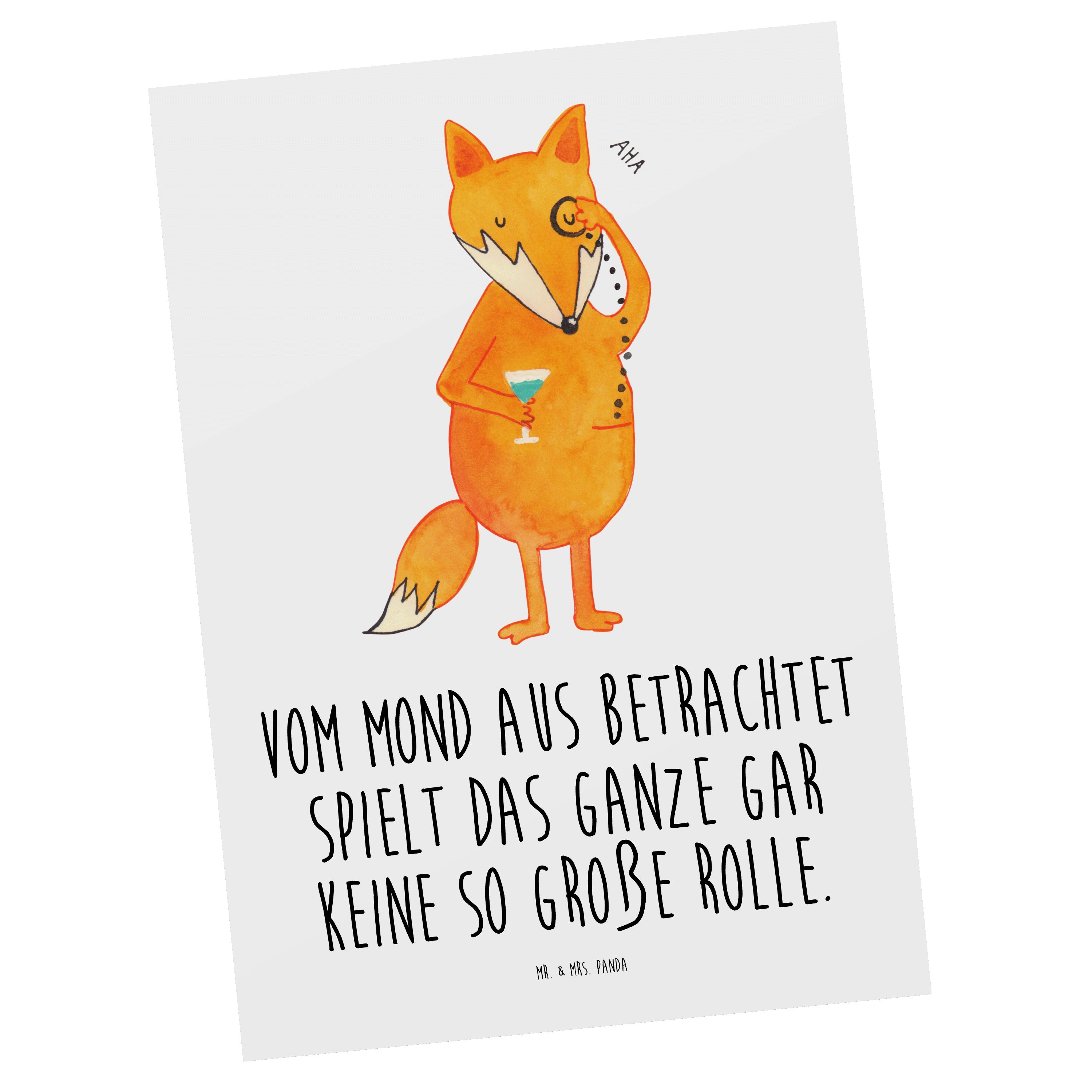 Mr. & Mrs. Panda Postkarte »Fuchs Lord Weiß Geschenk, Spruch lustig