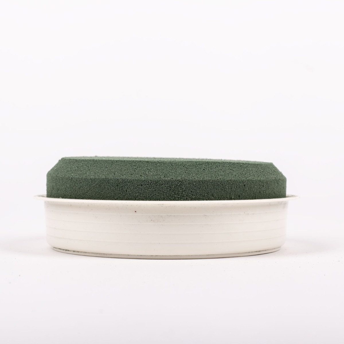 INNA-Glas Bastelmoos Runde Steckschwann OKIDA für Blumengestecke, grün-weiß, 4,5cm, Ø13cm