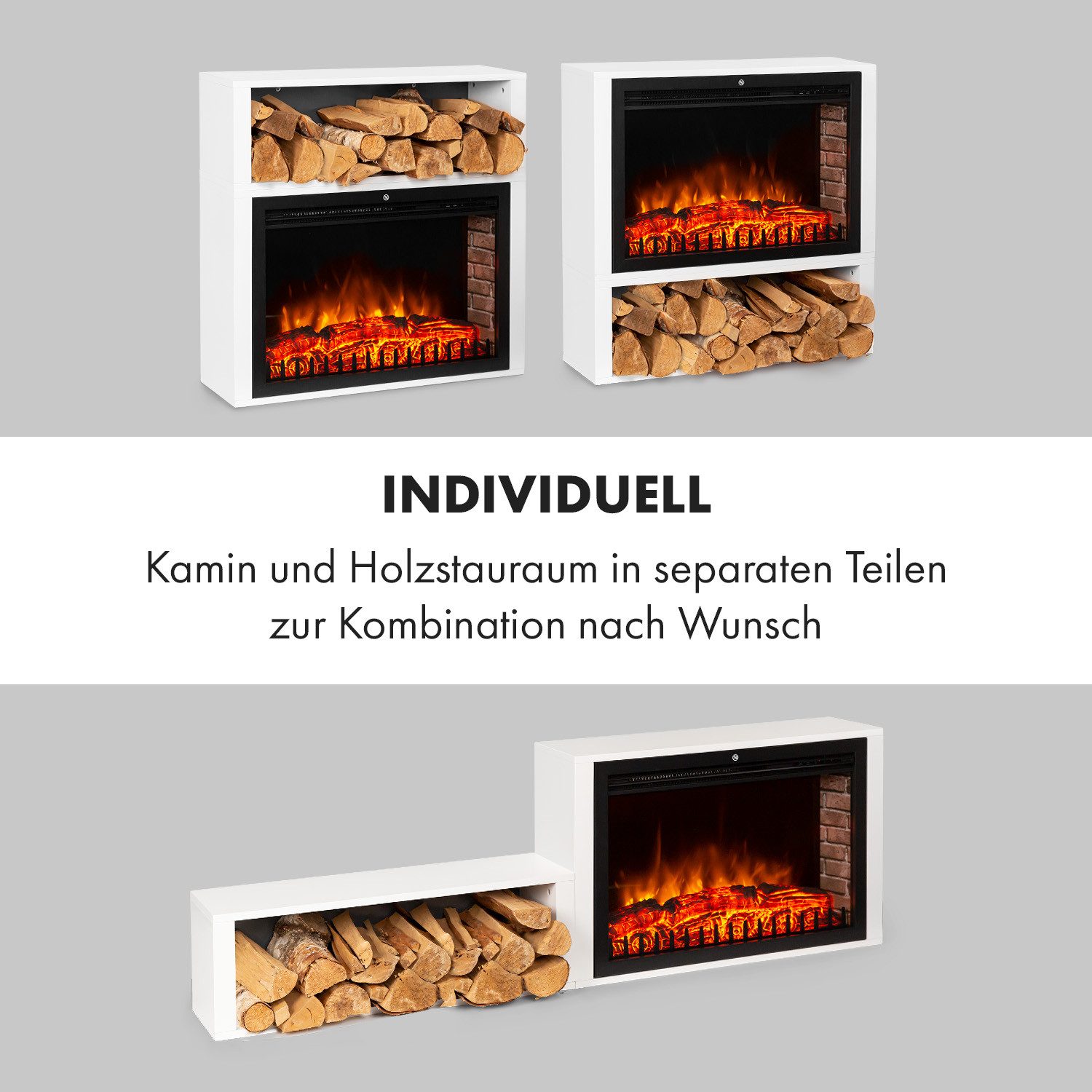 Klarstein Elektrokamin Mauna Loa, elektrischer Kamin mit Heizfunktion elektrischer Kaminofen mit Heizung