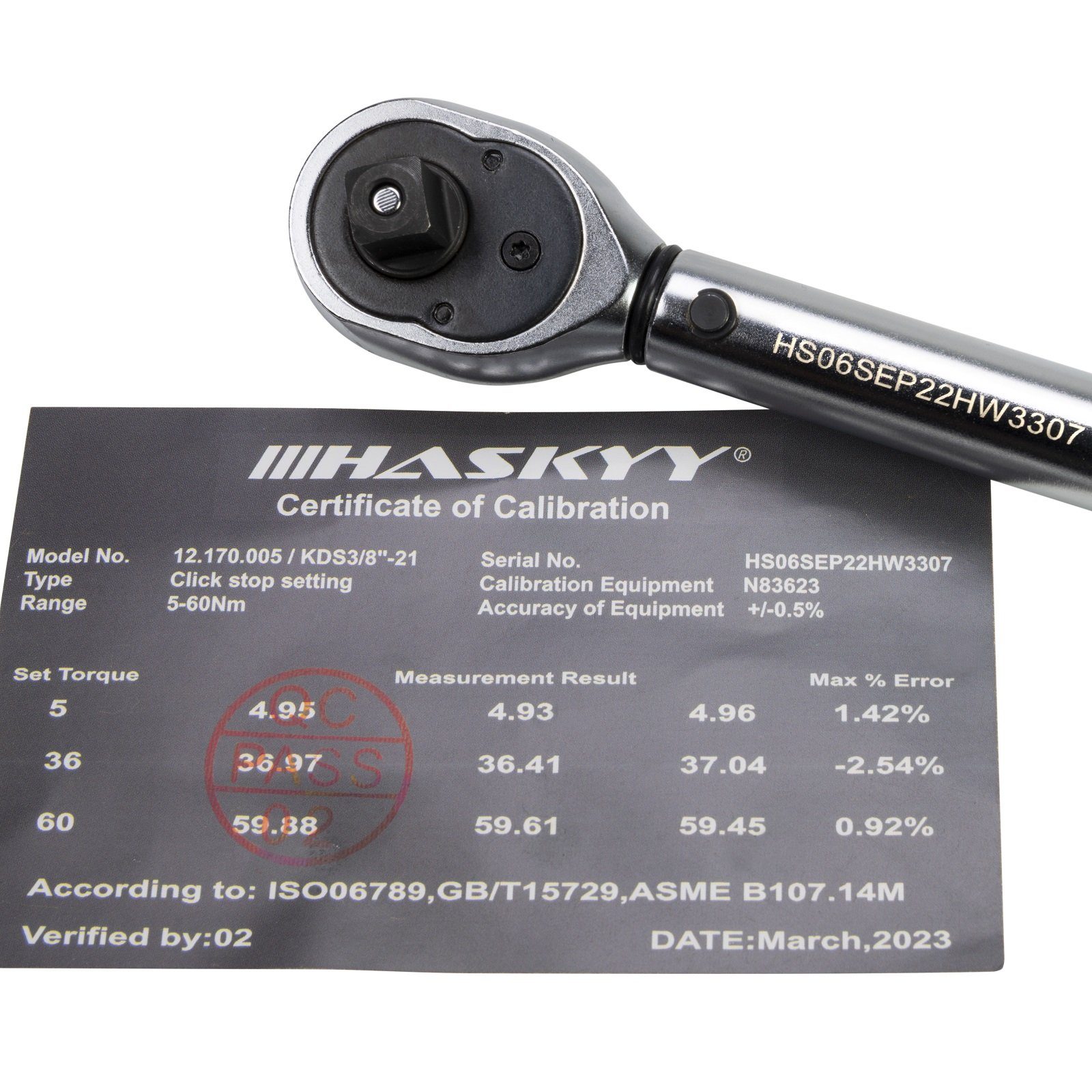 HASKYY Drehmomentschlüssel Drehmomentschlüssel Motorrad Set 3/8" 5-60Nm 27tlg feine Abstufung 0,5