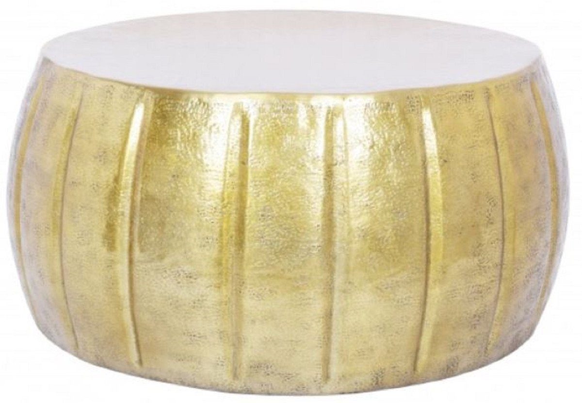 Casa Padrino Möbel 65 - x H. Couchtisch Aluminium Stil - 31 Couchtisch Gold orientalischen Ø Runder Wohnzimmertisch cm im