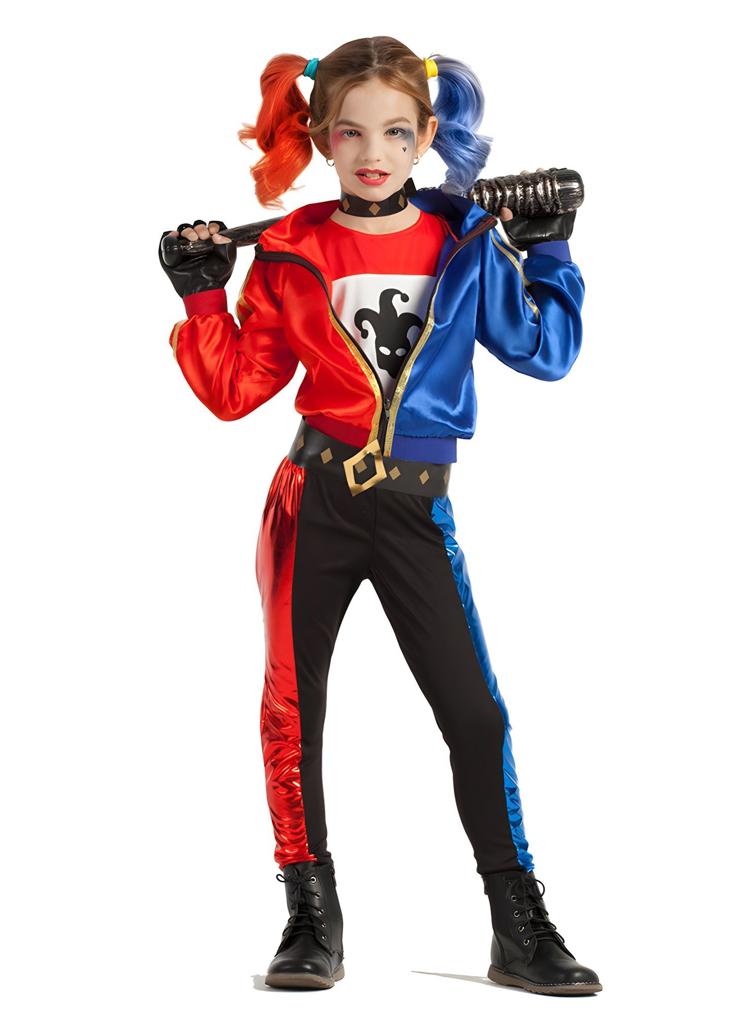 Boland Kostüm Charley Quinn Kostüm für Mädchen, Angelehnt an den Look der Superhelden Squad