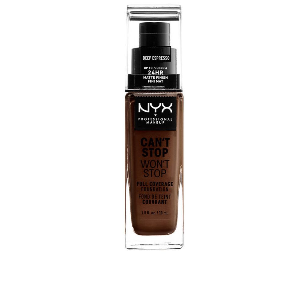 Nyx Professional Make Up Foundation Can't Stop Won't Stop Full Coverage Foundation Deep Espresso 30ml