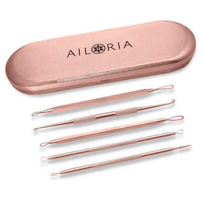 AILORIA Mitesserentferner PURE mitesserentferner-set, Werkzeug-Set zur Gesichtsbehandlung für schöne Haut