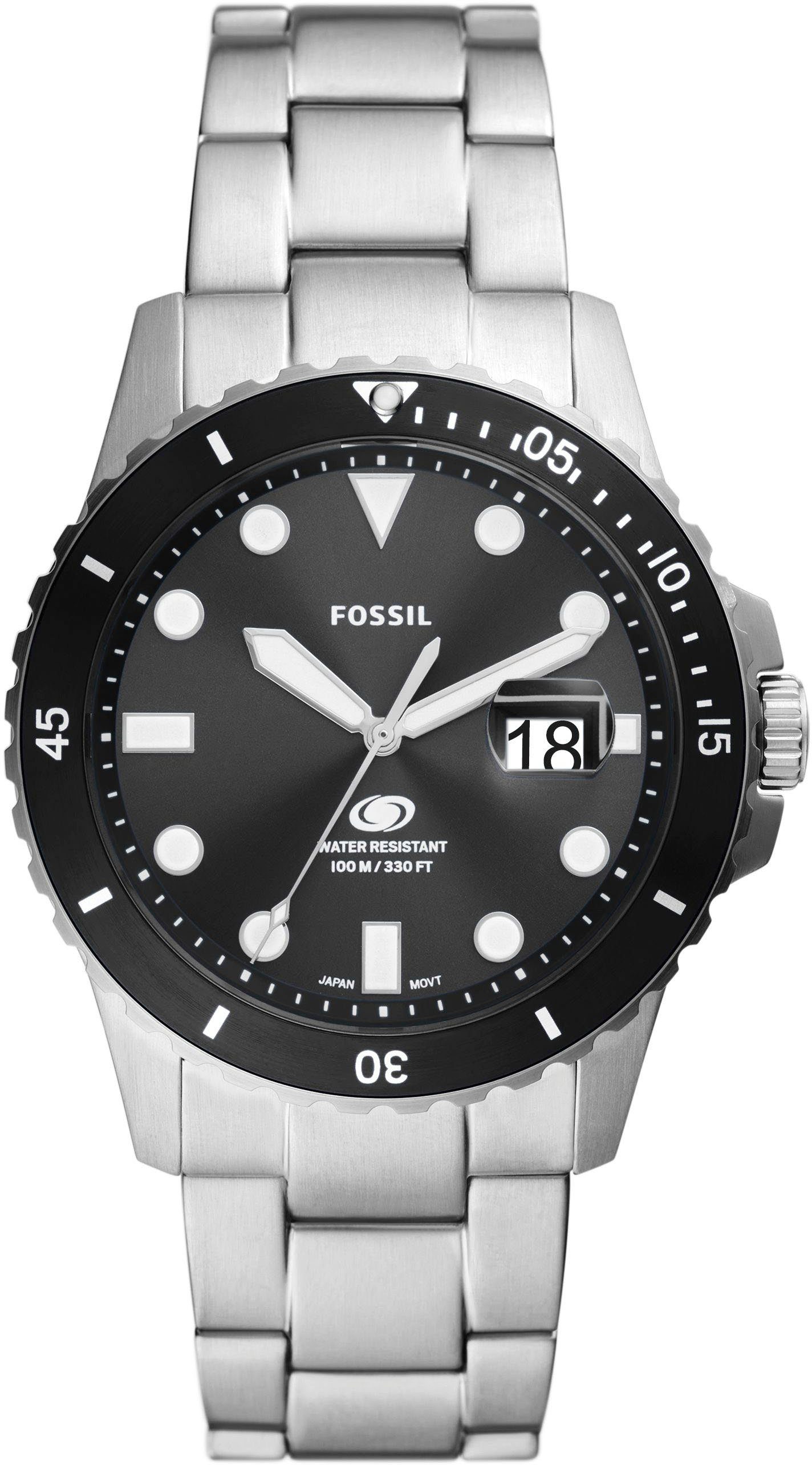 Fossil Quarzuhr FOSSIL BLUE FS6032, Armbanduhr, Herrenuhr, Edelstahlarmband günstig online kaufen