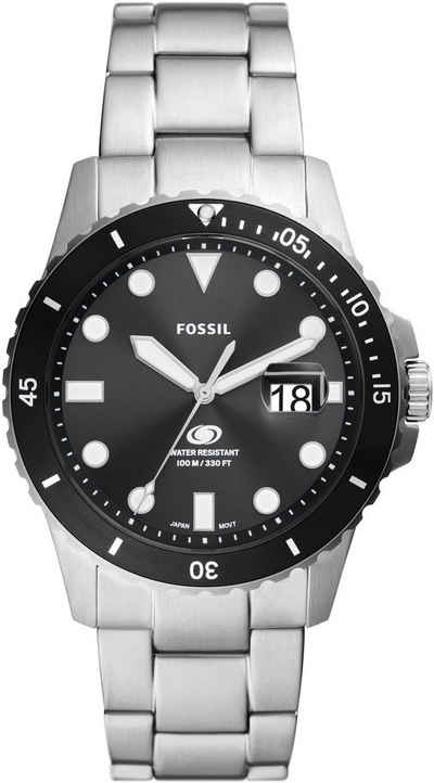 Fossil Quarzuhr FOSSIL BLUE DIVE, FS6032, Armbanduhr, Herrenuhr, Datum, analog