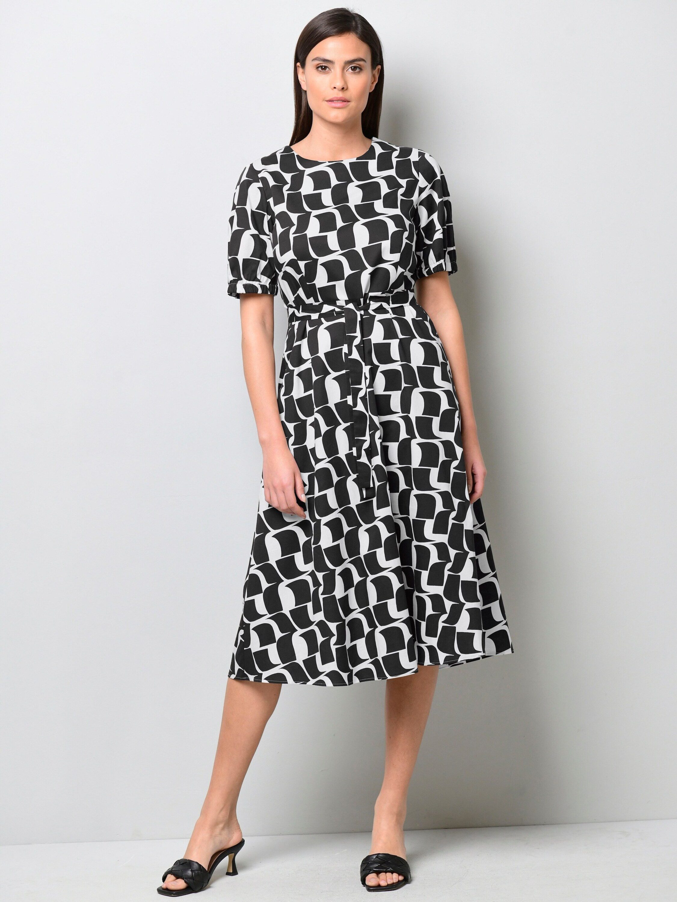 Alba Moda Druckkleid Grafik-Druckkleid mit Ballonärmeln