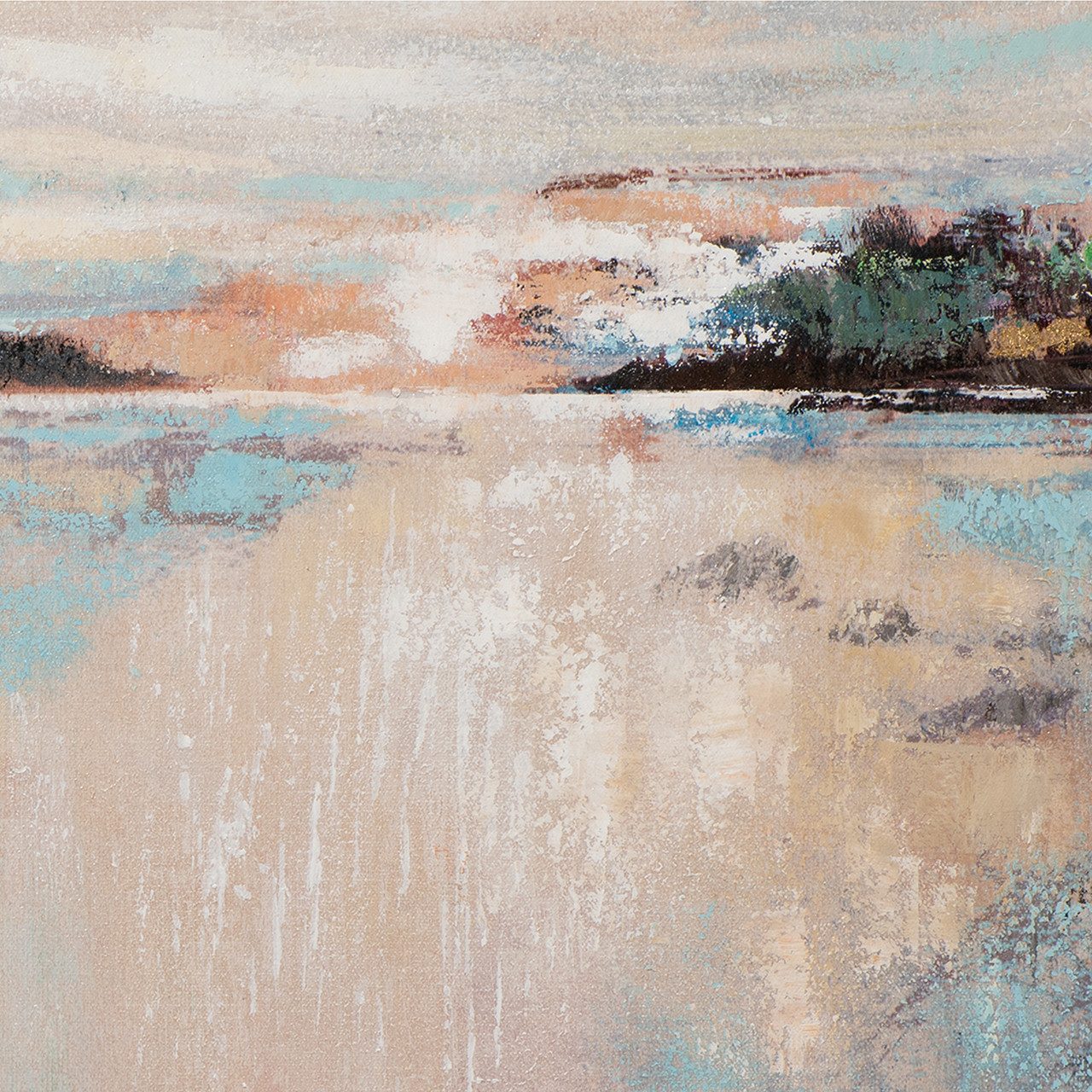 ArtUniverse Gemälde Abstrakter Seeblick 50 x 150 cm, Abstrakt