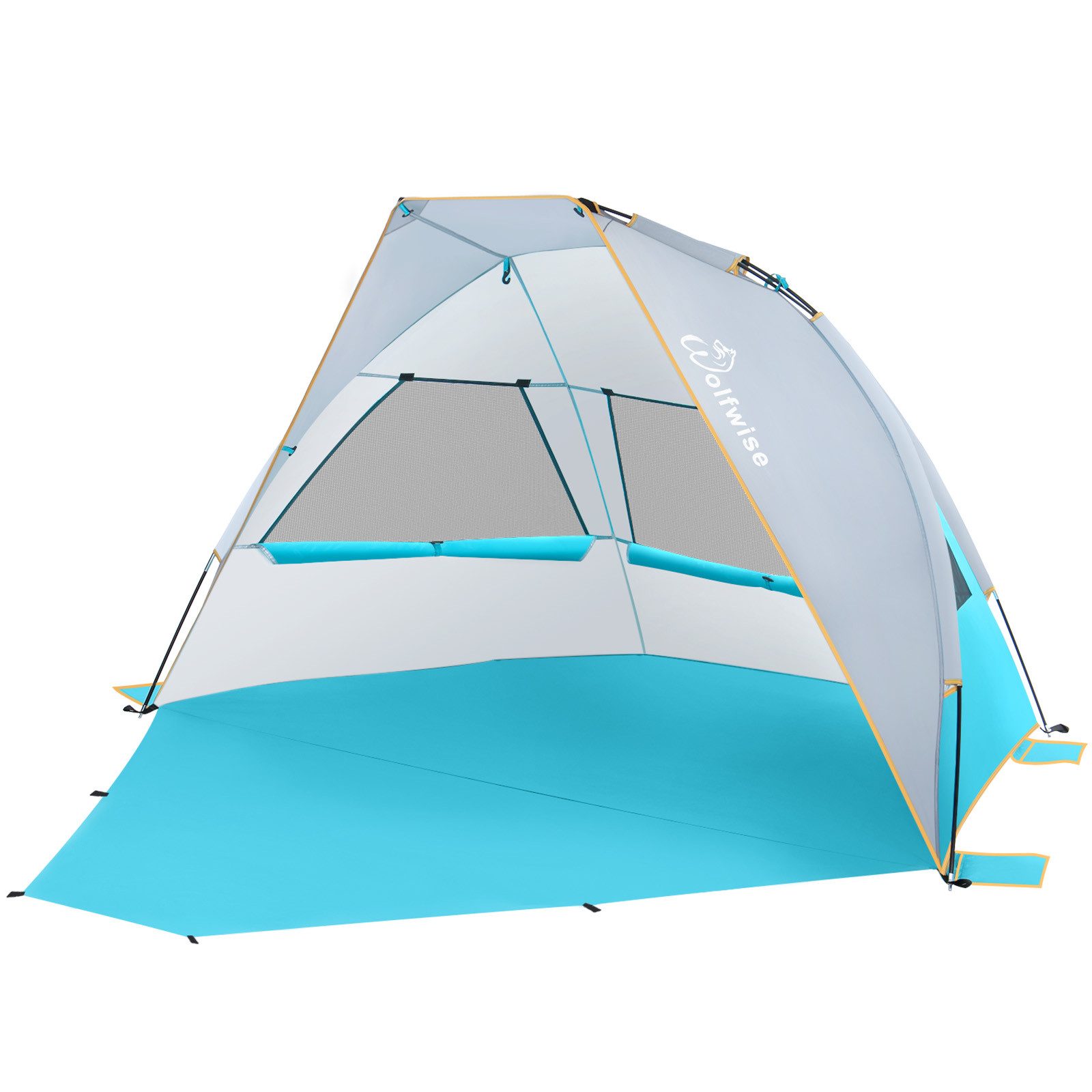 Wolfwise Kuppelzelt Schnellaufbau 2-3 Personen Strandmuschel, UV Schutz Baby Familien