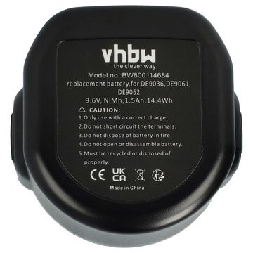 vhbw Ersatz für Black & Decker A9242, A9251, FSB96, PS120, PS120A, A9265, Akku NiMH 1500 mAh (9,6 V)