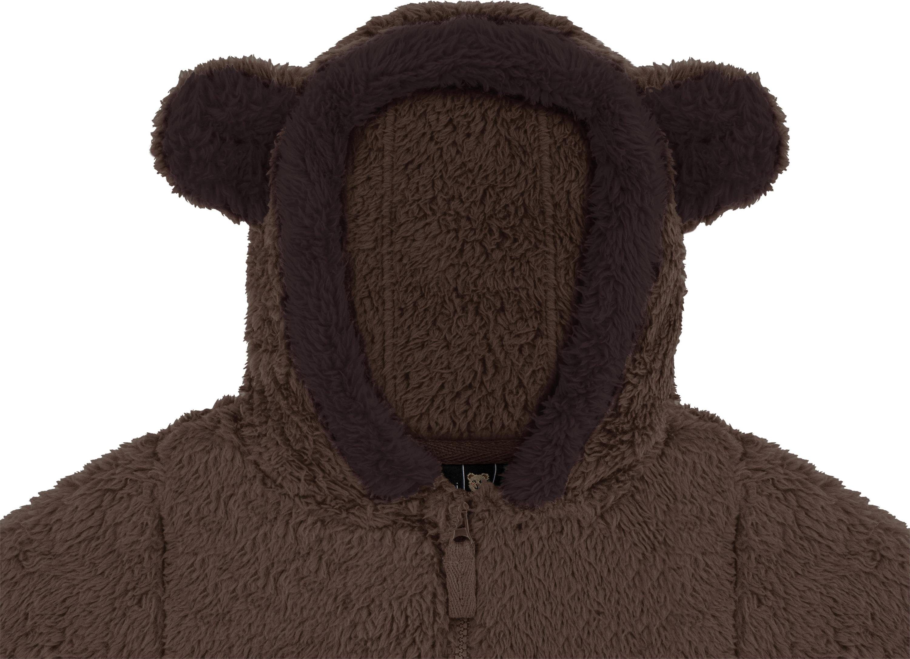 normani Fleecejacke Kinder Teddy Jacke Barvas Winterjacke Übergangsjacke Sherpajacke mit Kapuze und Ohrem – Bild 3 von 5