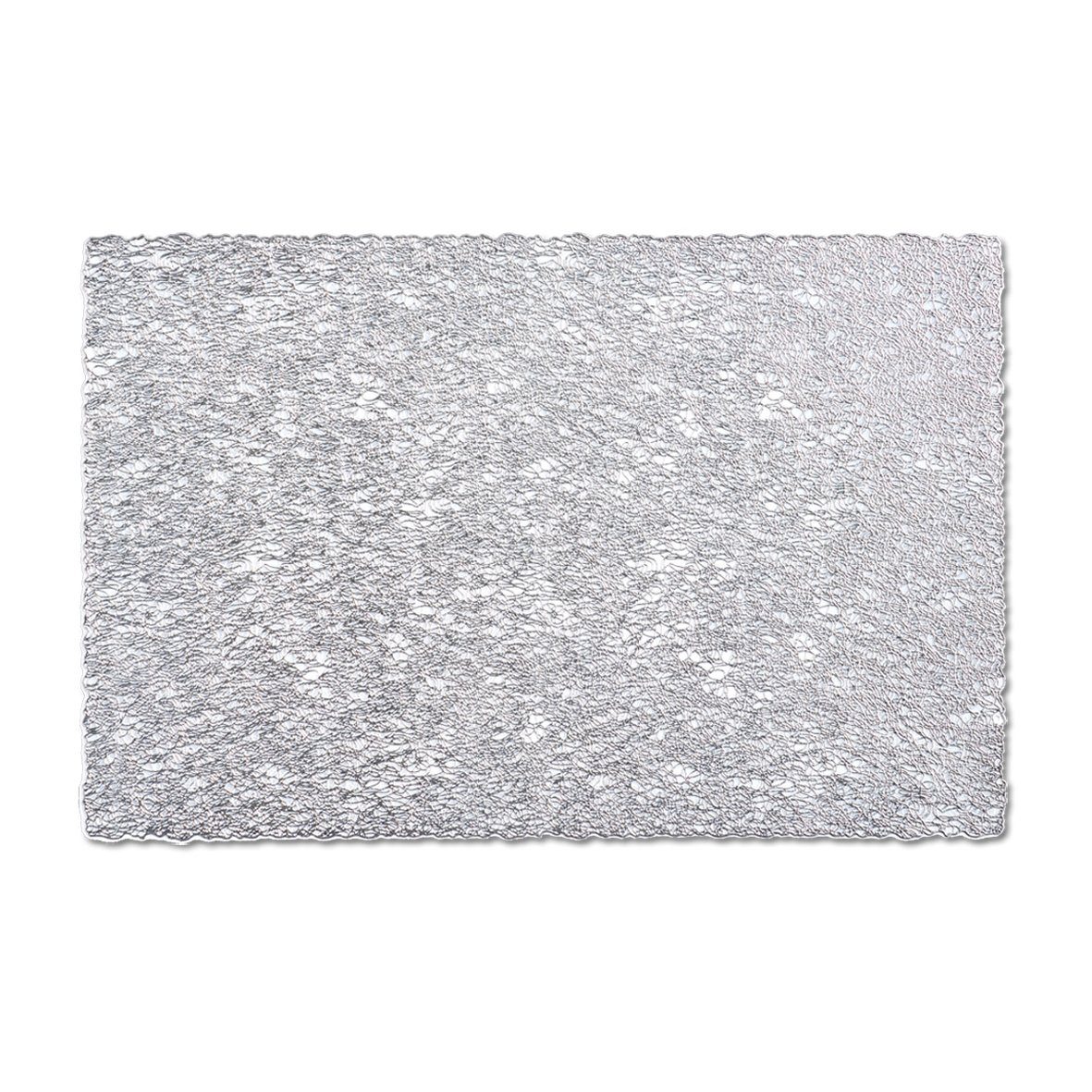 Platzset, Weave, Zeller Present, (1-St), Kunststoff, silber, 45 x 30 cm (1 Stück)