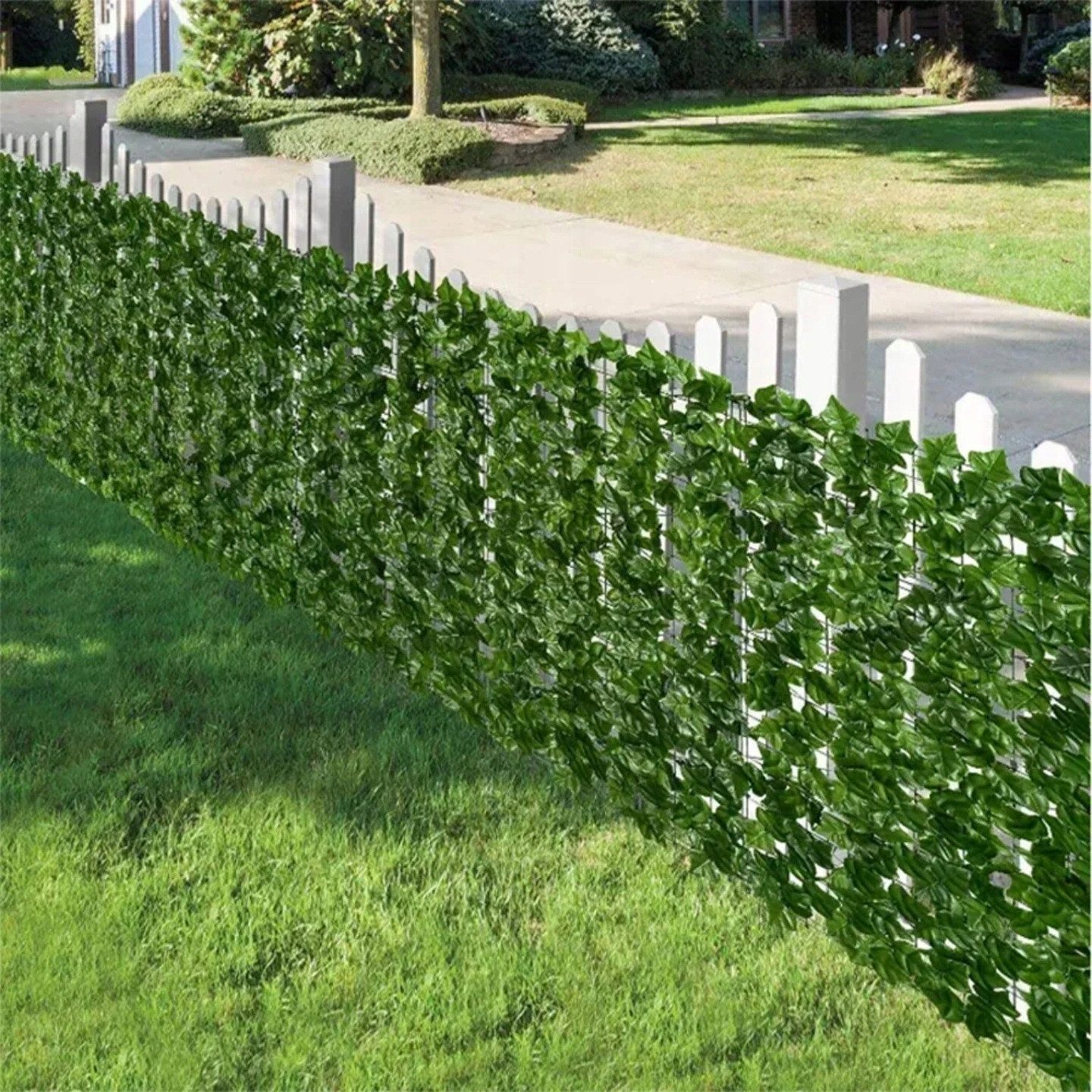 Realb2b Balkonsichtschutz Efeu Sichtschutz 1x3m Balkon Zaun Matte PVC grün künstliche Hecke (Künstlicher Efeu Sichtschutz 1x3m Balkon Zaun Wand Panel PVC Matte, – Bild 4 von 4