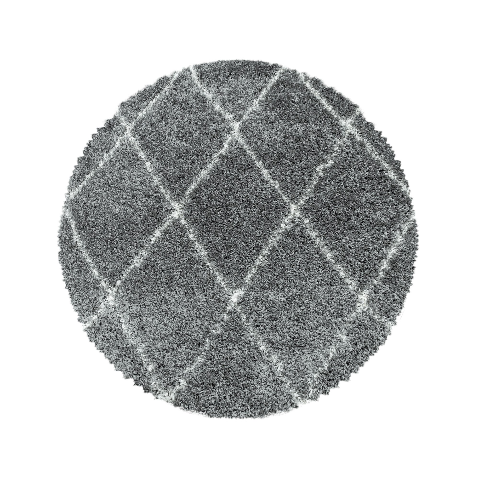 Carpettex Hochflor-Teppich Rauten Design, Rund, Höhe: günstig online kaufen
