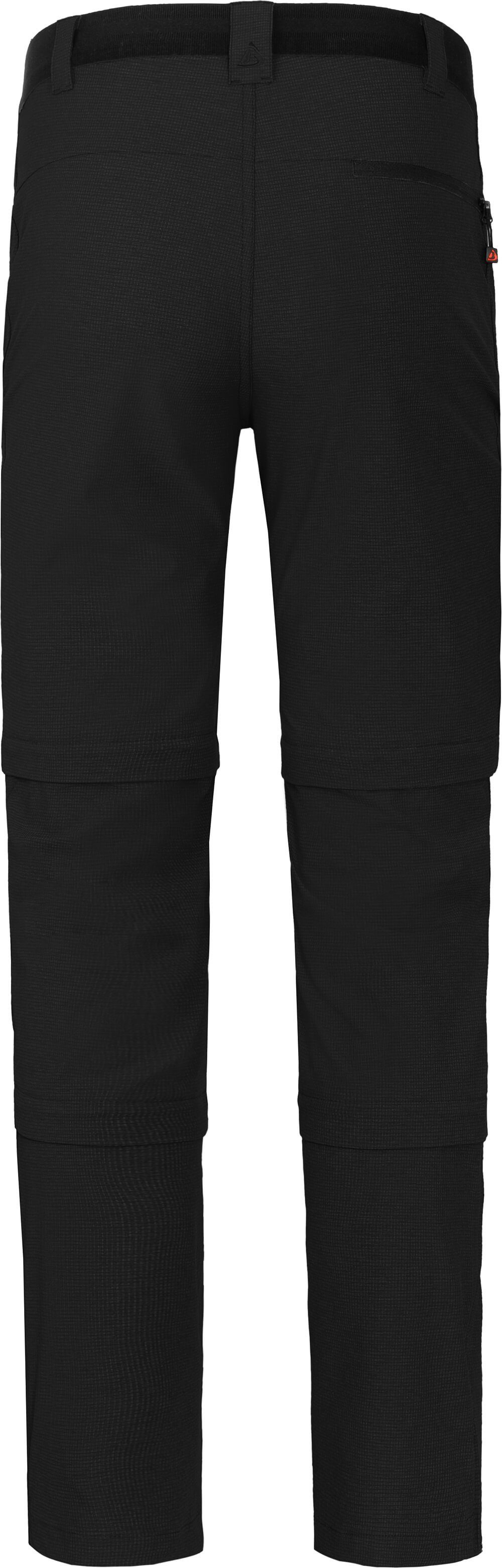 Bergson Zip-off-Hose LEBIKO Doppel T-ZIPP mit Zipp-Off Herren elastisch, Wanderhose, Normalgrößen, schwarz robust