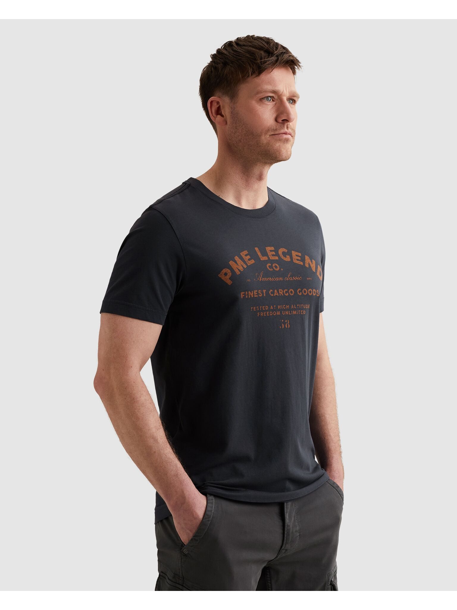 PME LEGEND T-Shirt Short Sleeve Play Single Jersey Graphic aus reiner Baumwolle, Rundhals