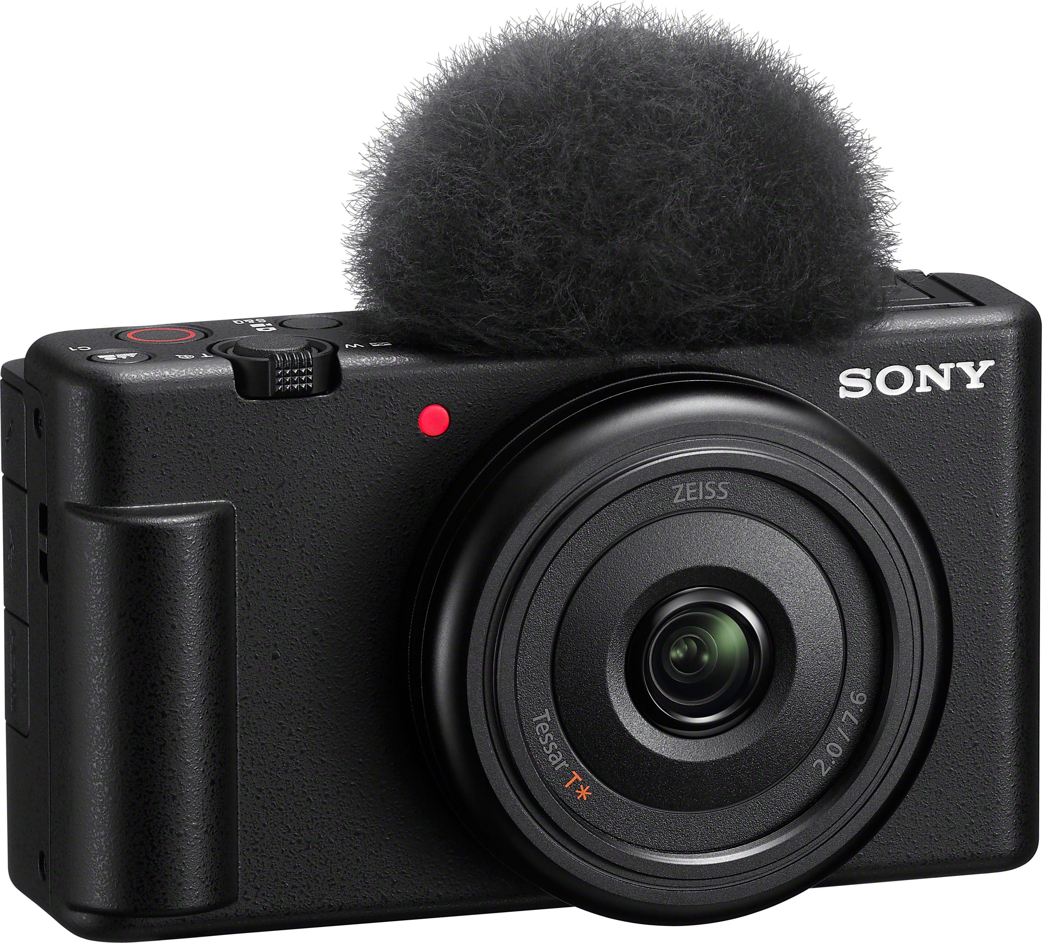 Sony Vlog ZV-1F Kompaktkamera (ZEISS Tessar T* Objektiv, 6 Elemente in 6 Gruppen, 20,1 MP, Bluetooth, WLAN, Klapp- und drehbares Display, Slow- Motion)