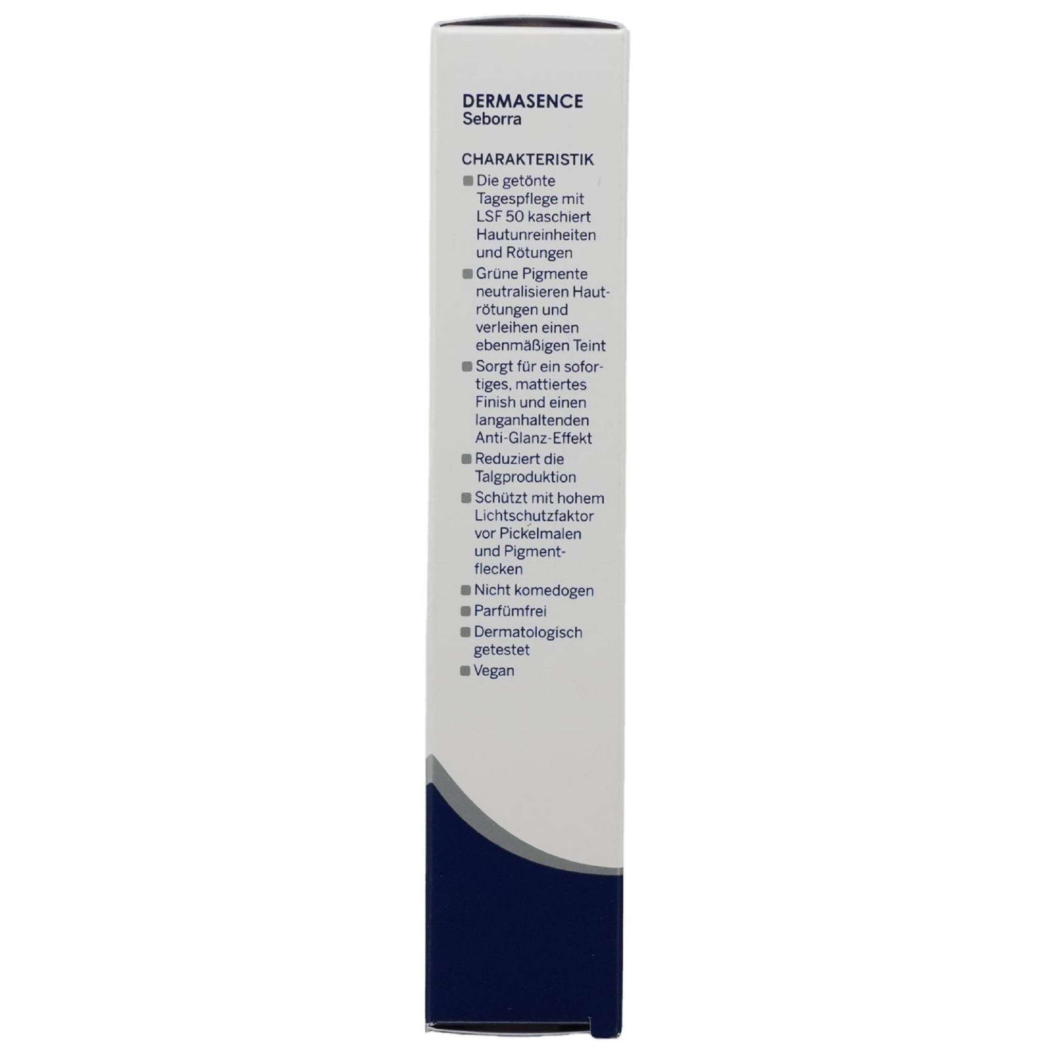 Dermasence Getönte Gesichtscreme Seborra Getönte Tagespflege mit LSF 50 30 ml PZN 18760792