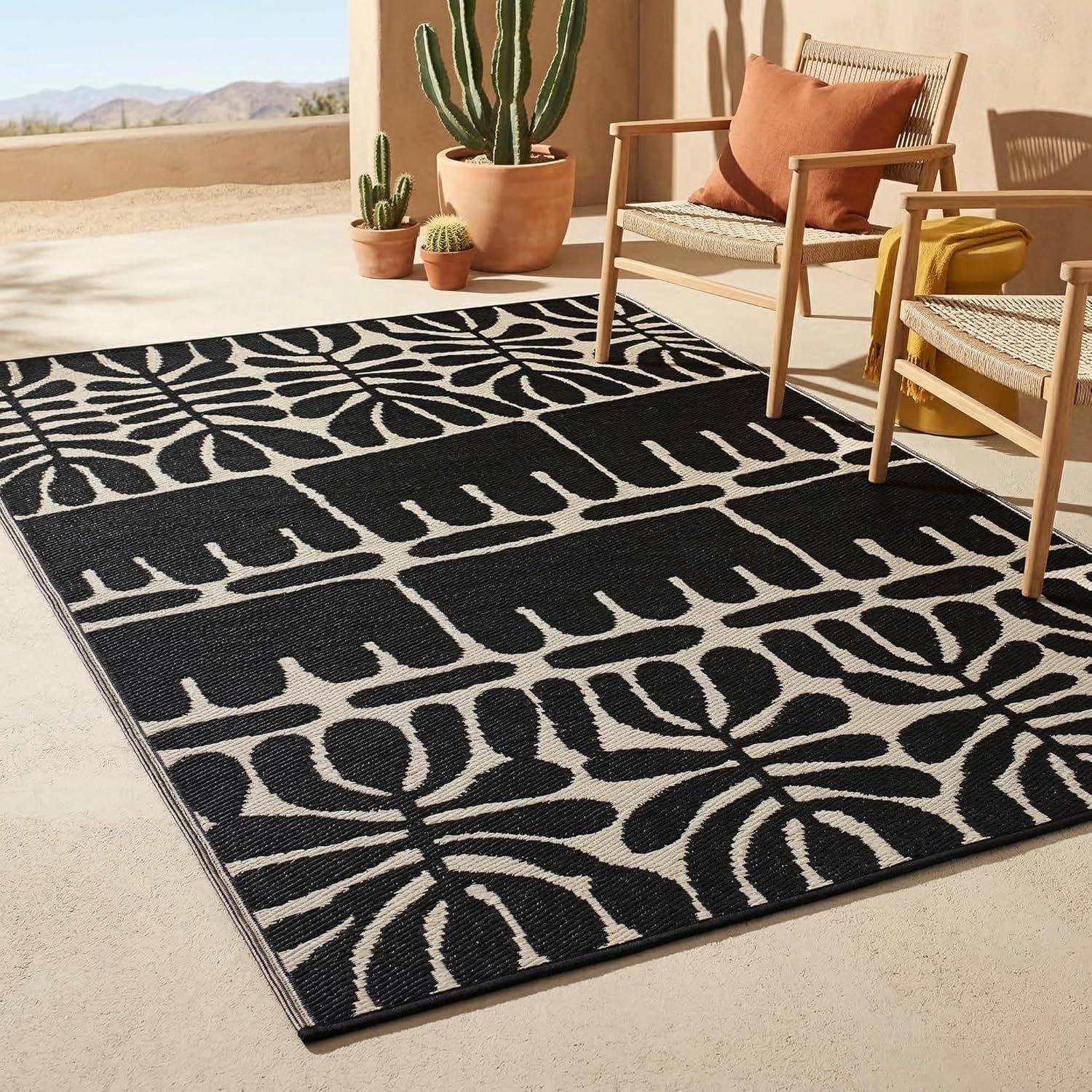 FAB HAB Outdoorteppich SEROWE, rechteckig, Wetterfest, Wendbar, Good-Weave-Zertifiziert, Recycelt