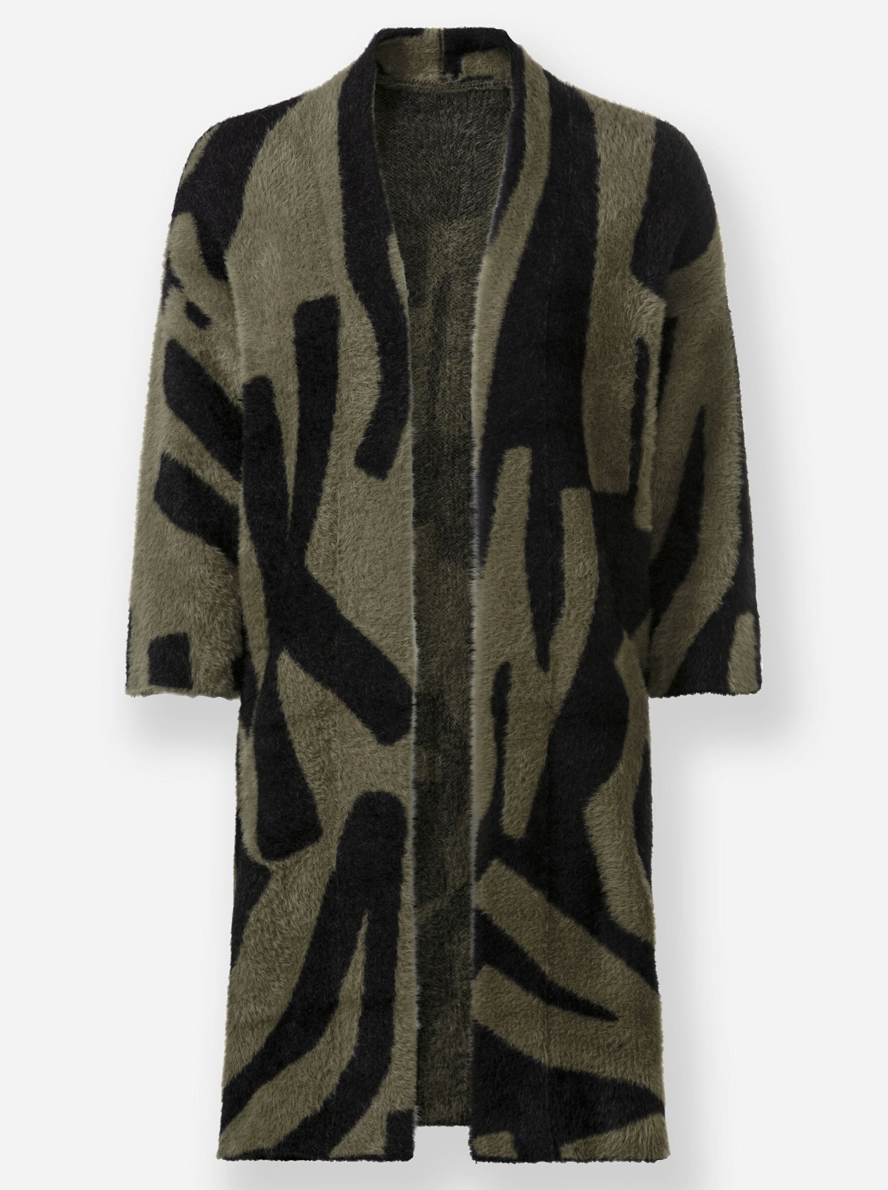 heine Strickjacke Strickmantel 3/4-Arm Jacquard, Effektgarn günstig online kaufen