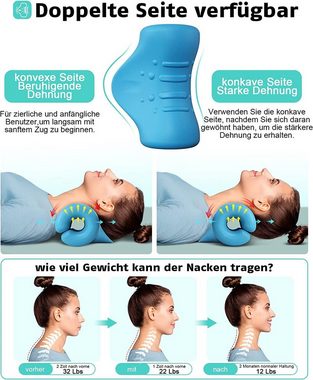HYTIREBY Nackenkissen Nacken und Schulter Relaxer,tragbares zervikales Traktionsgerät, Chiropraktik-Kissen zur Linderung von Kiefergelenksschmerzen