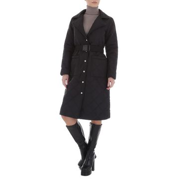 Ital-Design Wintermantel Damen Freizeit Gefüttert Wintermantel in Schwarz