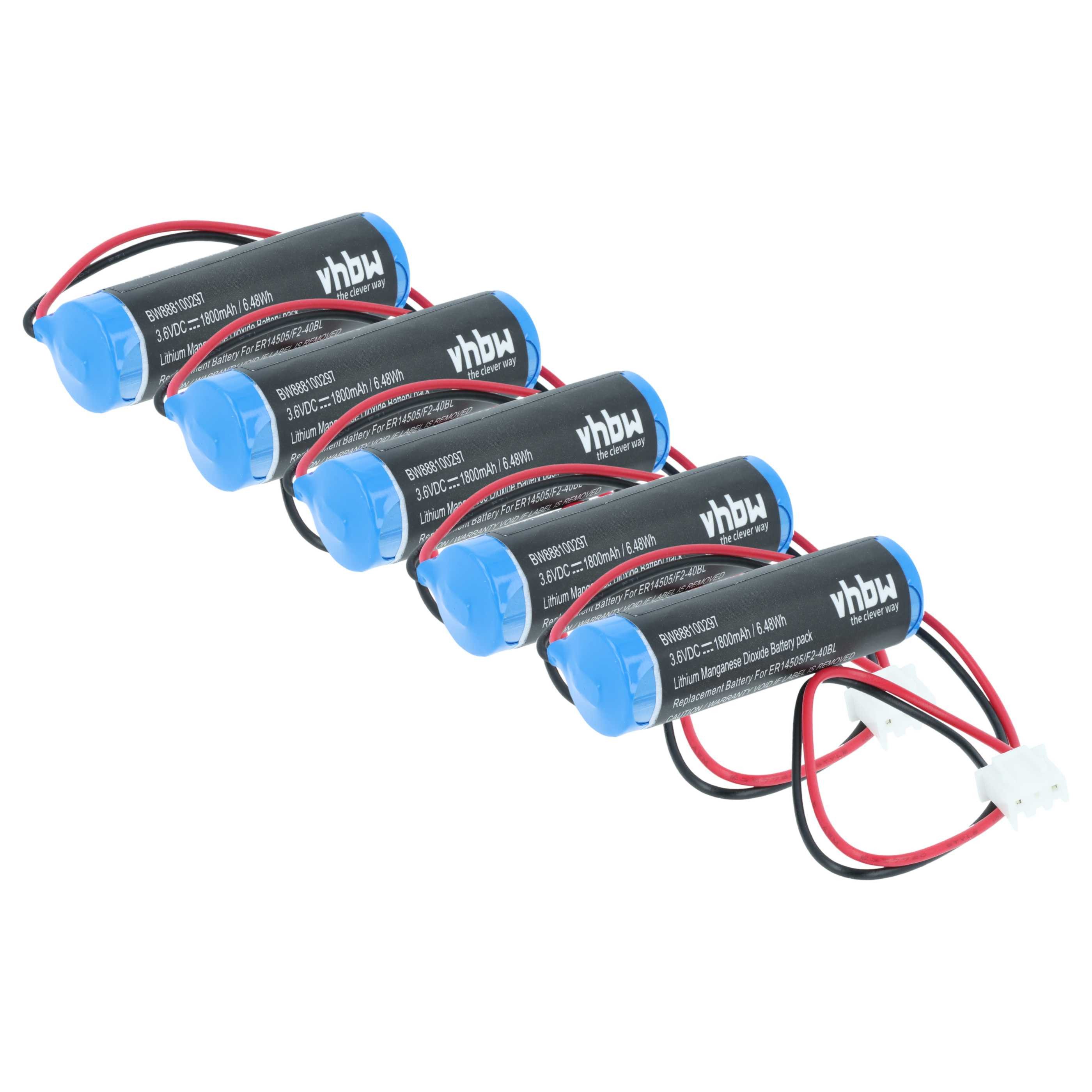 vhbw passend für Mitsubishi F1, FX2, FX1, FX, F2, FX2N, FX2C Steuerungssyst Batterie, (3,6 V, 5 St), Leistungsfähige Ersatz-Batterie für speicherprogrammierbare Steuerung
