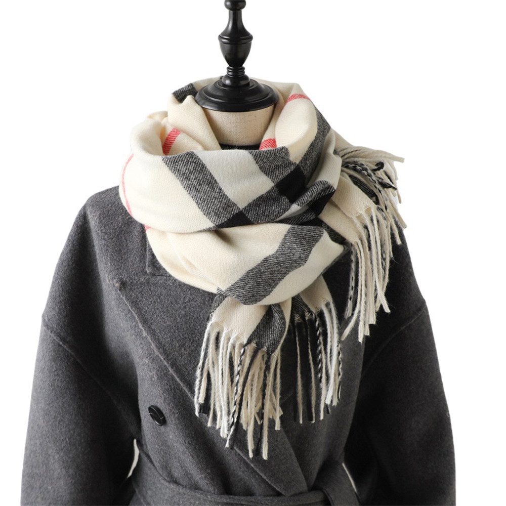 Bextsrack Wollschal Damen Kariert Groß Fransen Schal Lange Winterschal, für günstig online kaufen