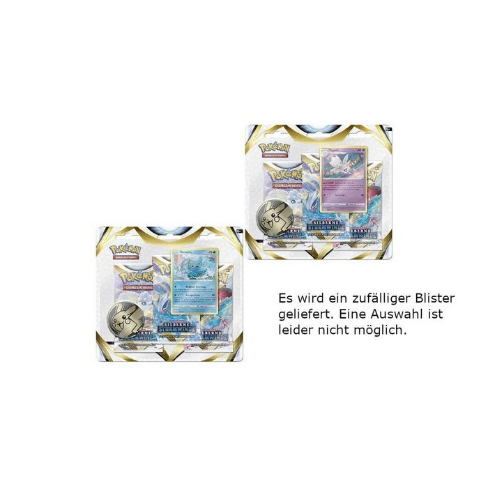 The Pokémon Company International Sammelkarte Silberne Sturmwinde 3er Blister Togetic oder Manaphy DE