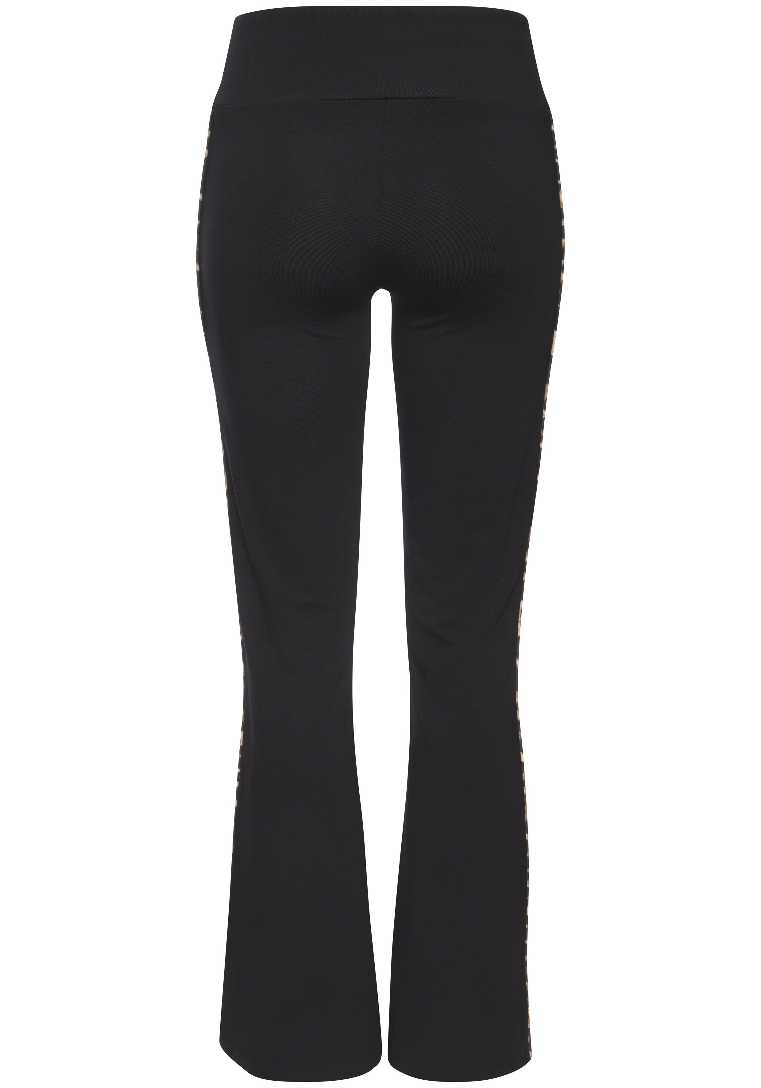 Buffalo Leggings mit Leo-Details Flared Leggings mit seitliche Pipingstreifen in Leo-Optik, Loungewear – Bild 4 von 5