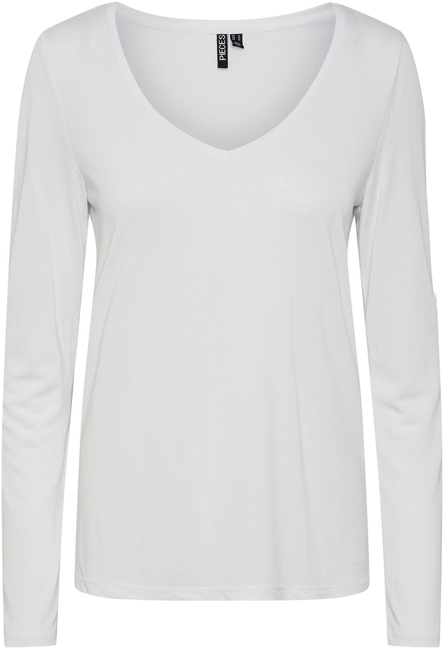 Langarmshirt White LS TOP BC pieces NEW NOOS PCKAMALA Bright