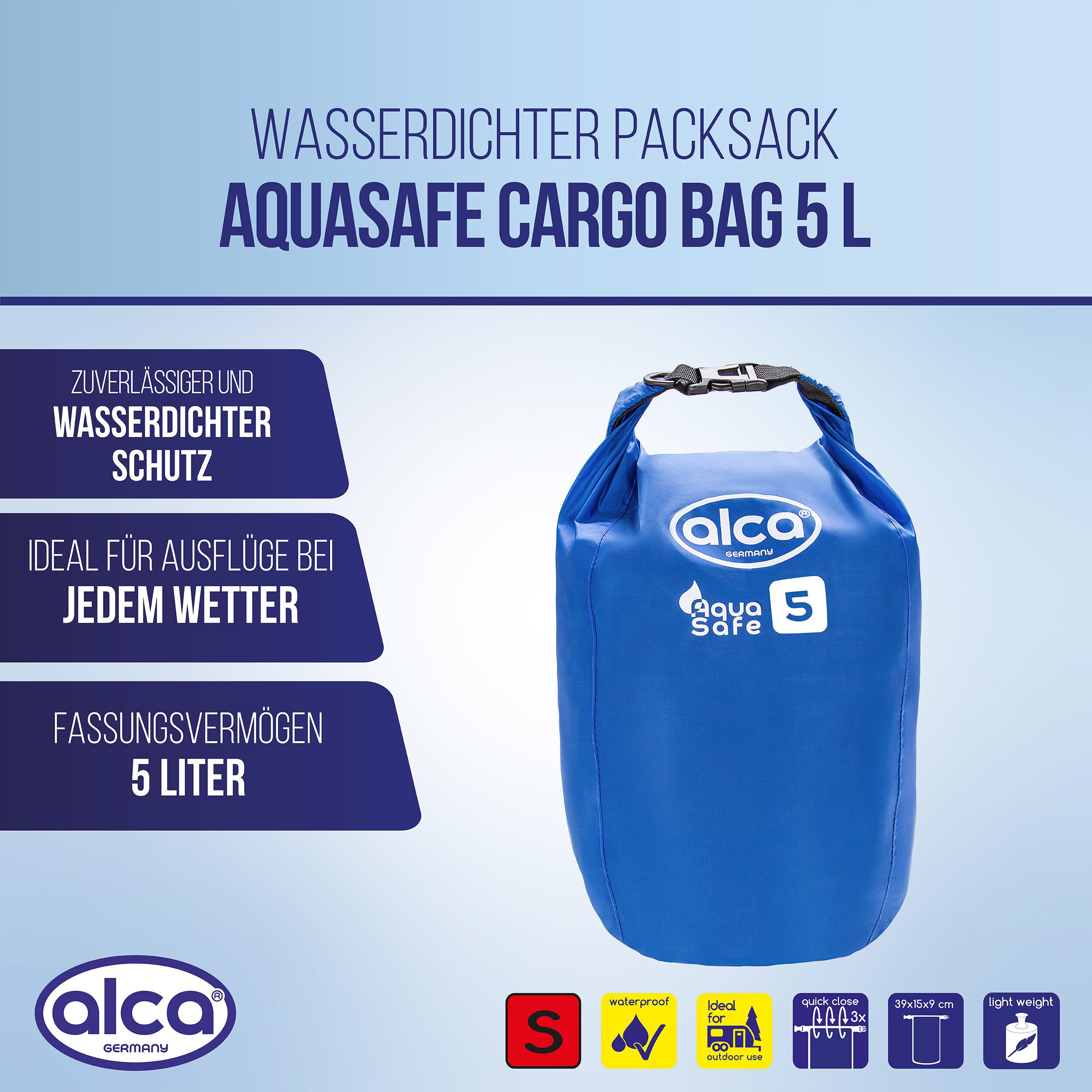 alca Packsack Drybag wasserdichter Packsack - 5L wasserdichter Rucksack Outdoor (1-tlg)