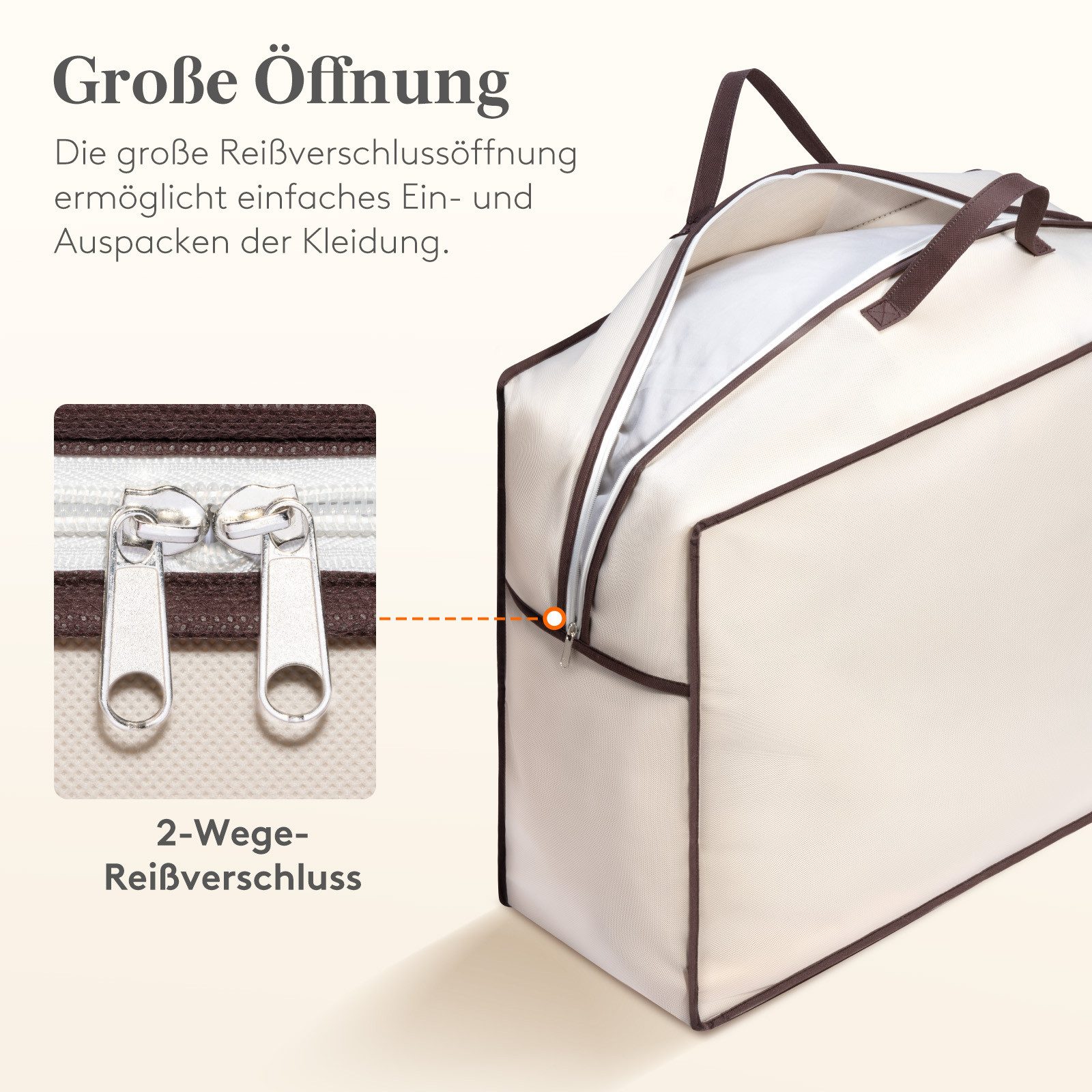 Lifewit Aufbewahrungsbox Aufbewahrungstasche 75L Bettdecken verstärkte Griffe Reißverschlüsse (2 St) – Bild 5 von 5
