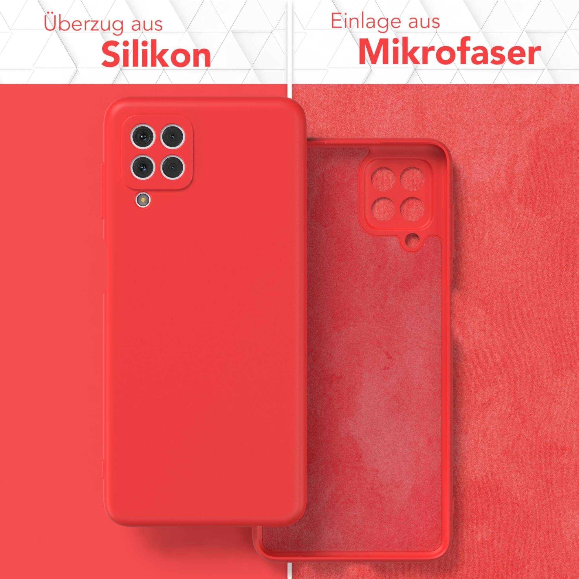 EAZY CASE Handyhülle für Samsung Galaxy M22 / M32 / A22 4G Hülle Silikon 6,4 Zoll, Silikon Schutzhülle mit Kameraschutz stoßfest handycover elastisch Rot