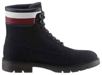 Tommy Hilfiger CORPORATE HILFIGER NUBUCK BOOT Schnürboots mit Streifen am gepolsterten Schaftrand