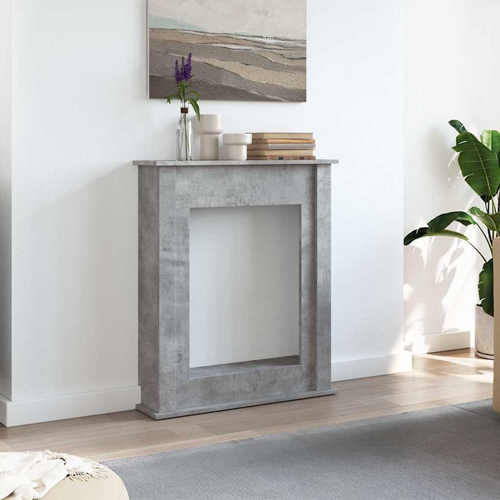 vidaXL Dekokamin, Kaminumrandung Betongrau 75x20x87,5 cm Holzwerkstoff