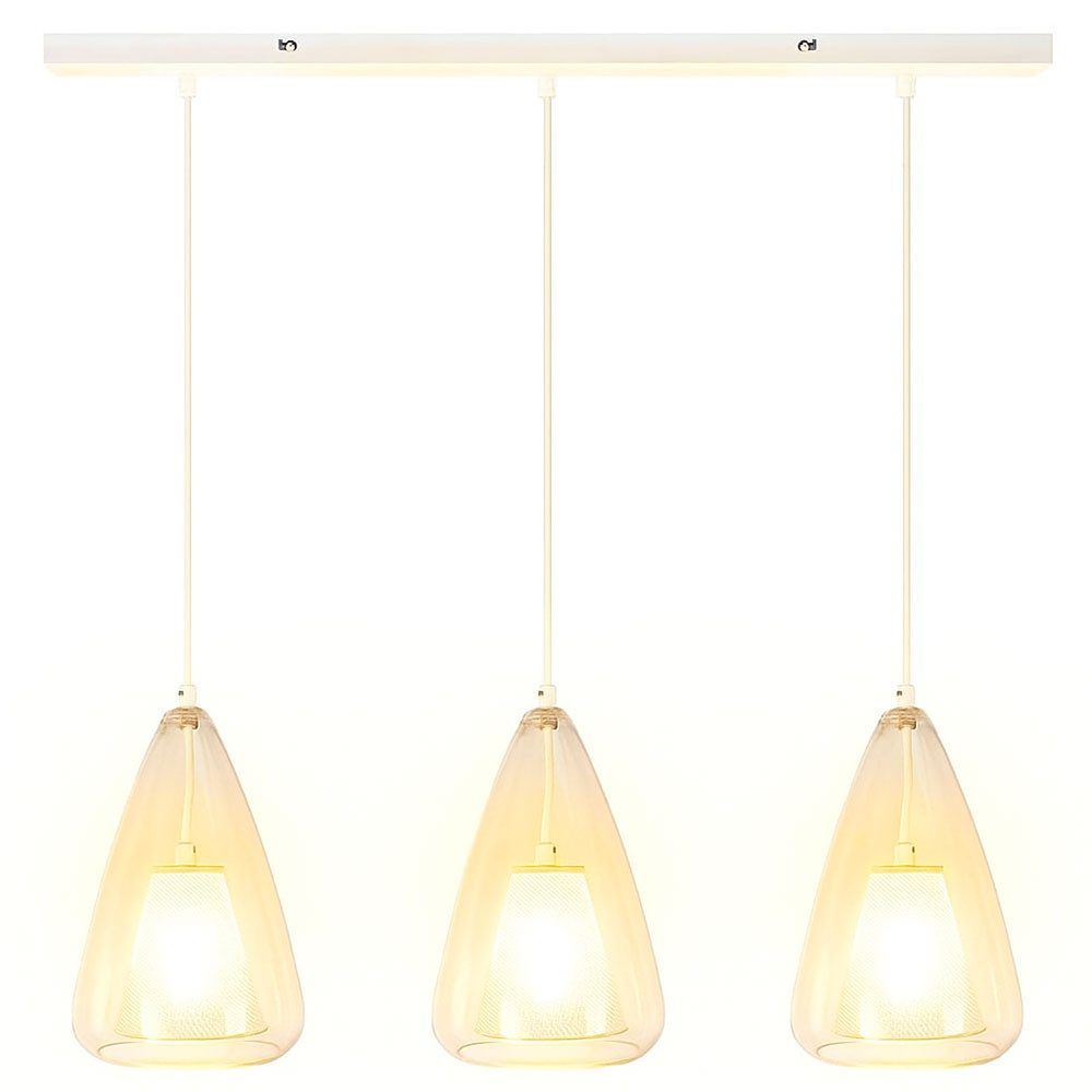 NOWA LED Pendelleuchte, Leuchtmittel inklusive, Warmweiß, LED Hängeleuchte Pendellampe Wohnzimmerleuchte weiß Glas dimmbar