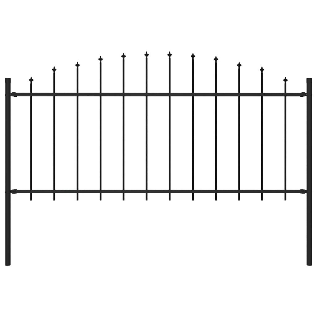 vidaXL Gartenzaun Gartenzaun Woerden mit Speerspitze Stahl 170 x 75 cm Schwarz, (1-St)