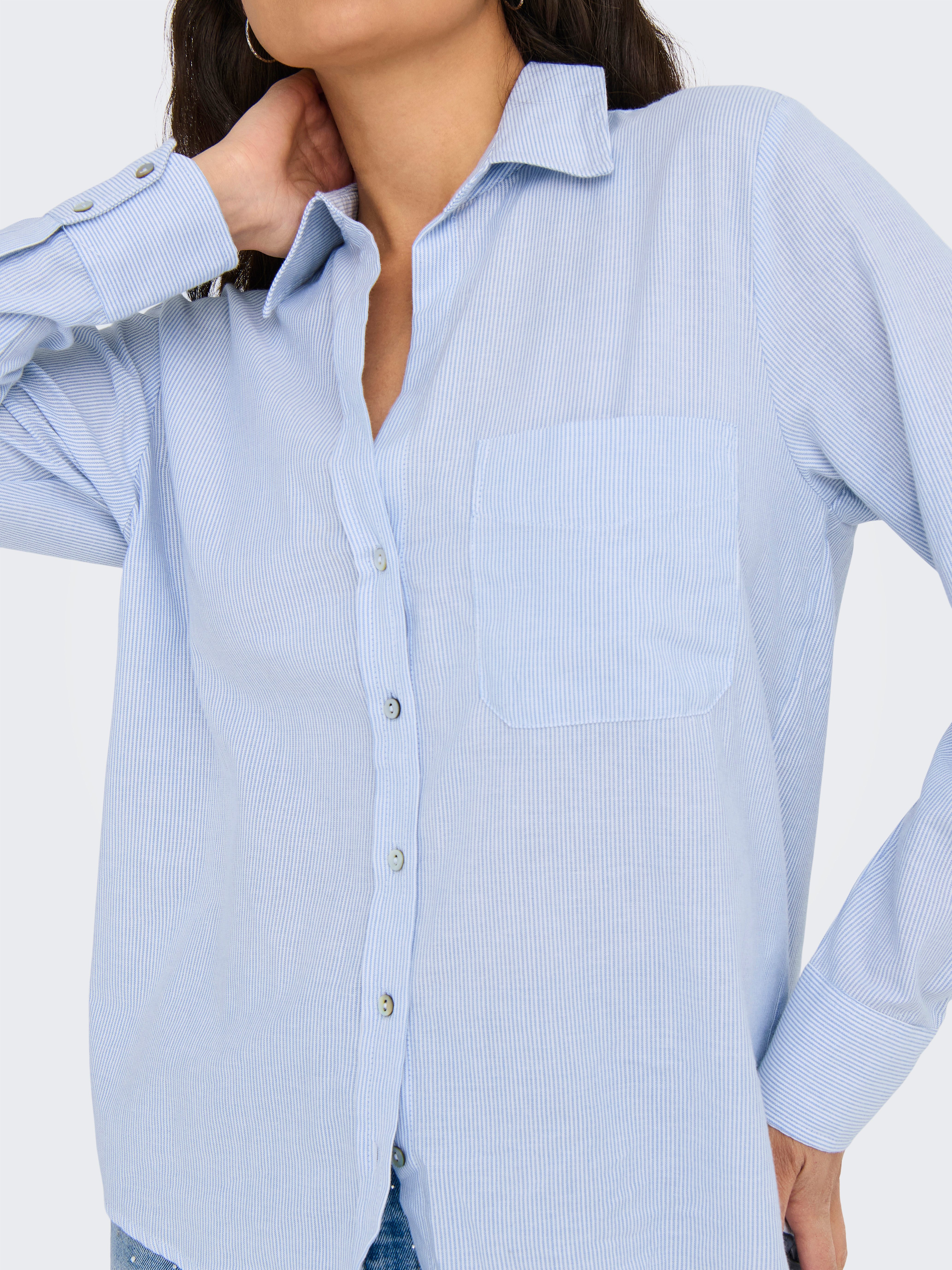 ONLY Hemdbluse ONLALINA LIFE L/S STRIPE SHIRT WVN