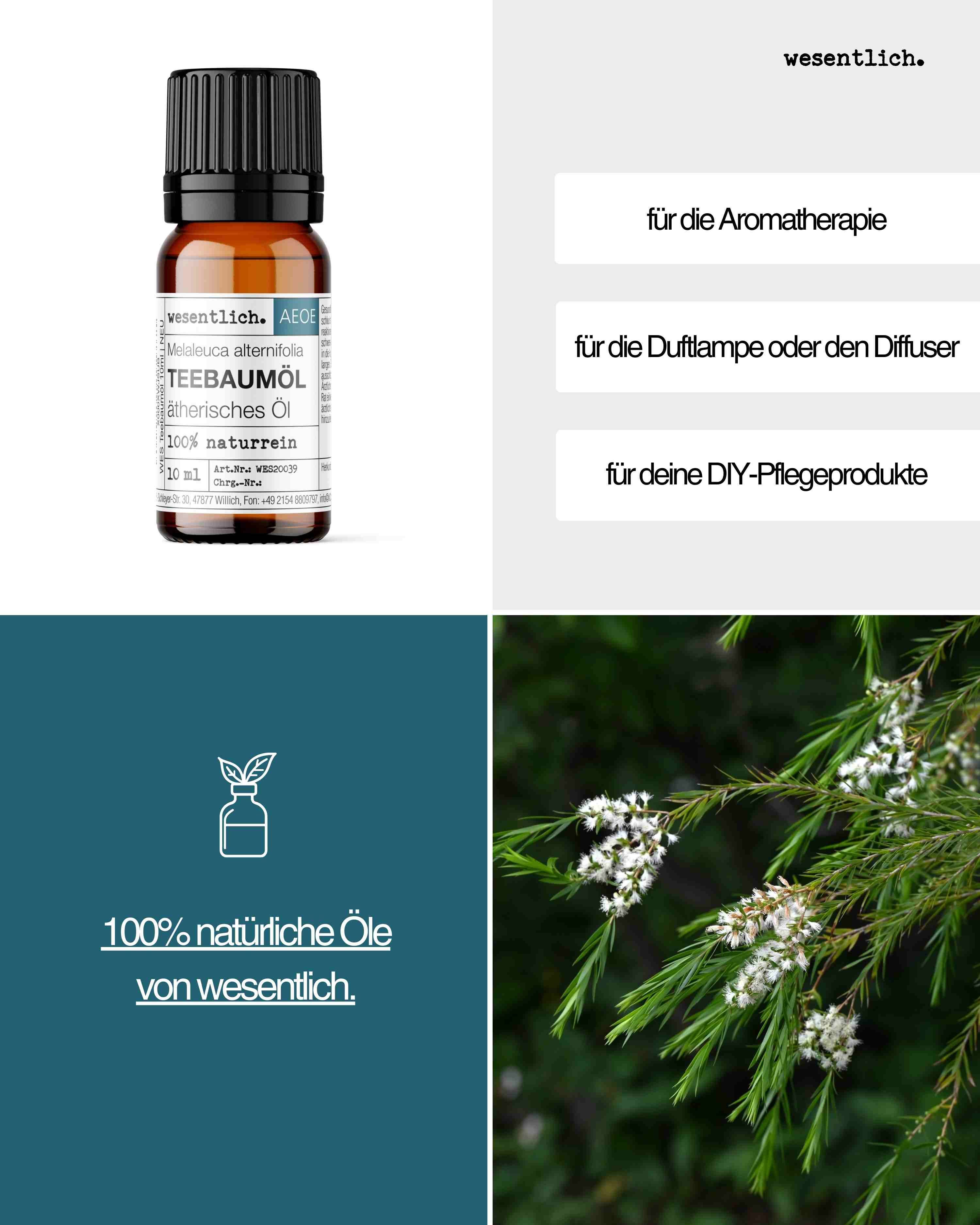 wesentlich. Duftöl Teebaumöl 10ml - ätherisches Öl