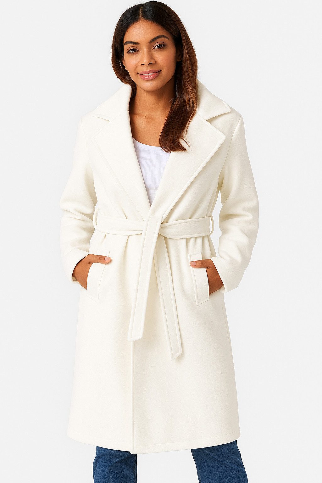 Worldclassca Trenchcoat Worldclassca Damen Trenchcoat mit Gürtel Reverskragen langer Mantel Neue Kollektion