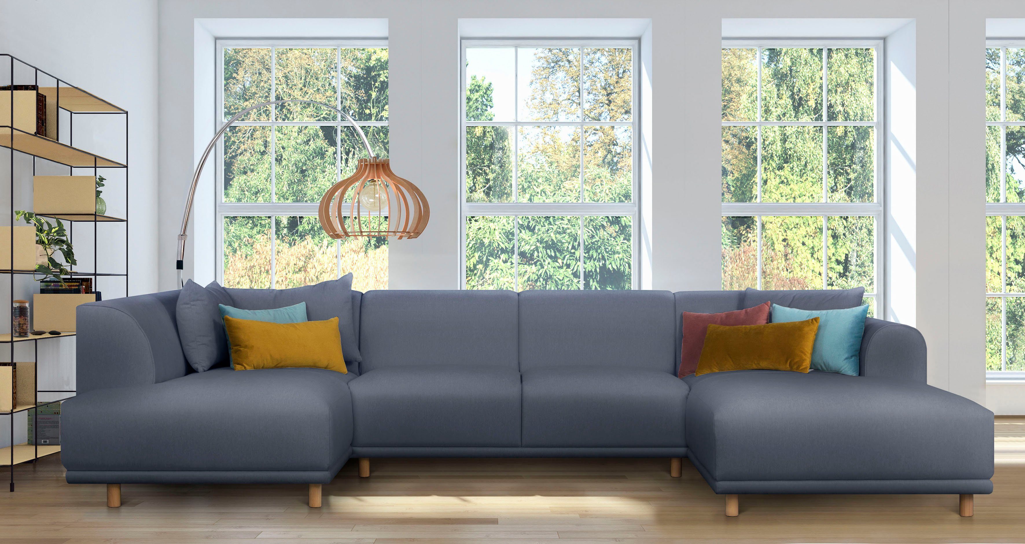 andas Wohnlandschaft Maroon U-Form, in skandinavischem günstig online kaufen
