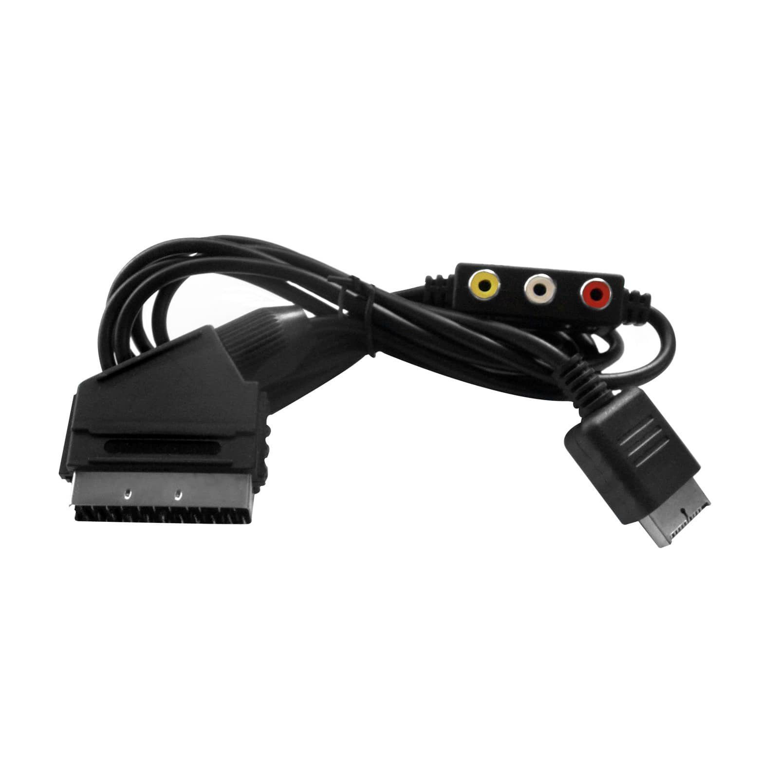 EAXUS RGB Scart Kabel für PlayStation 3, 2, 1 Audio- & Video-Kabel, Scart, für PlayStation 1-3, (200 cm), geeignet für PS3, PS2, PS1, mit Audio-Out für Stereoanlage